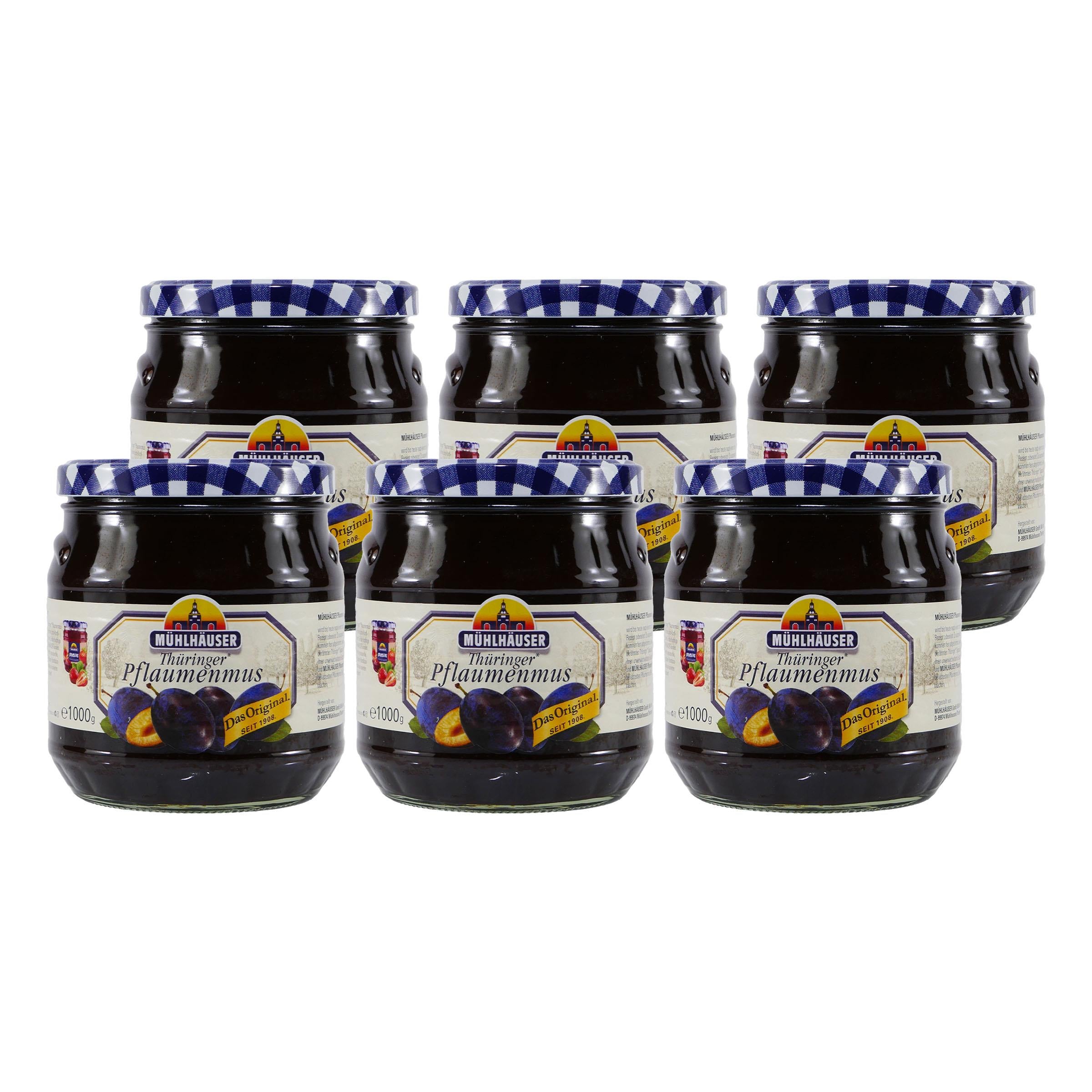 Mühlhäuser Thüringer Plaumenmus Gewürzt (6 x 1,00 Kg)