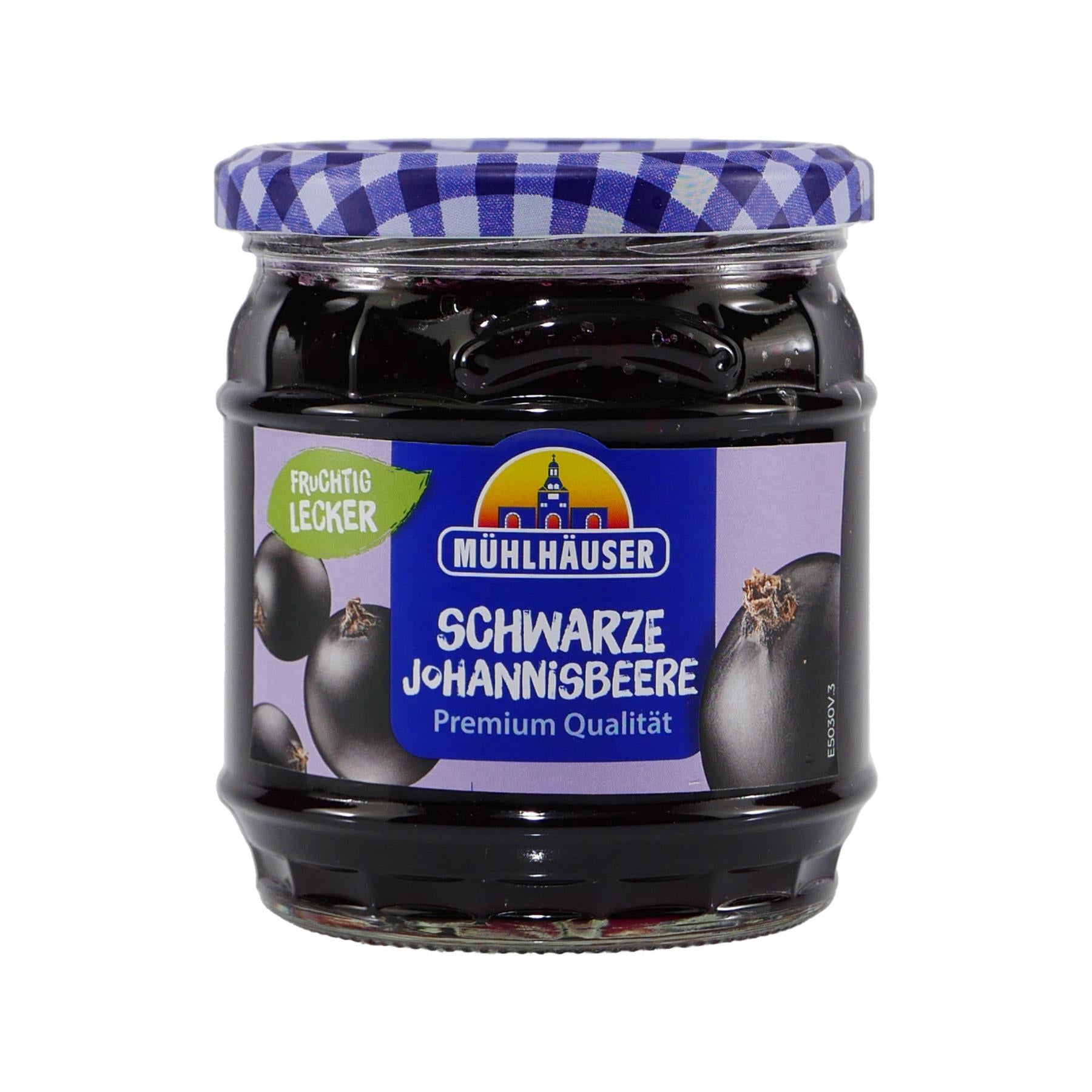 Mühlhäuser Schwarze Johannisbeer Konfitüre (8 x 0,45 Kg)
