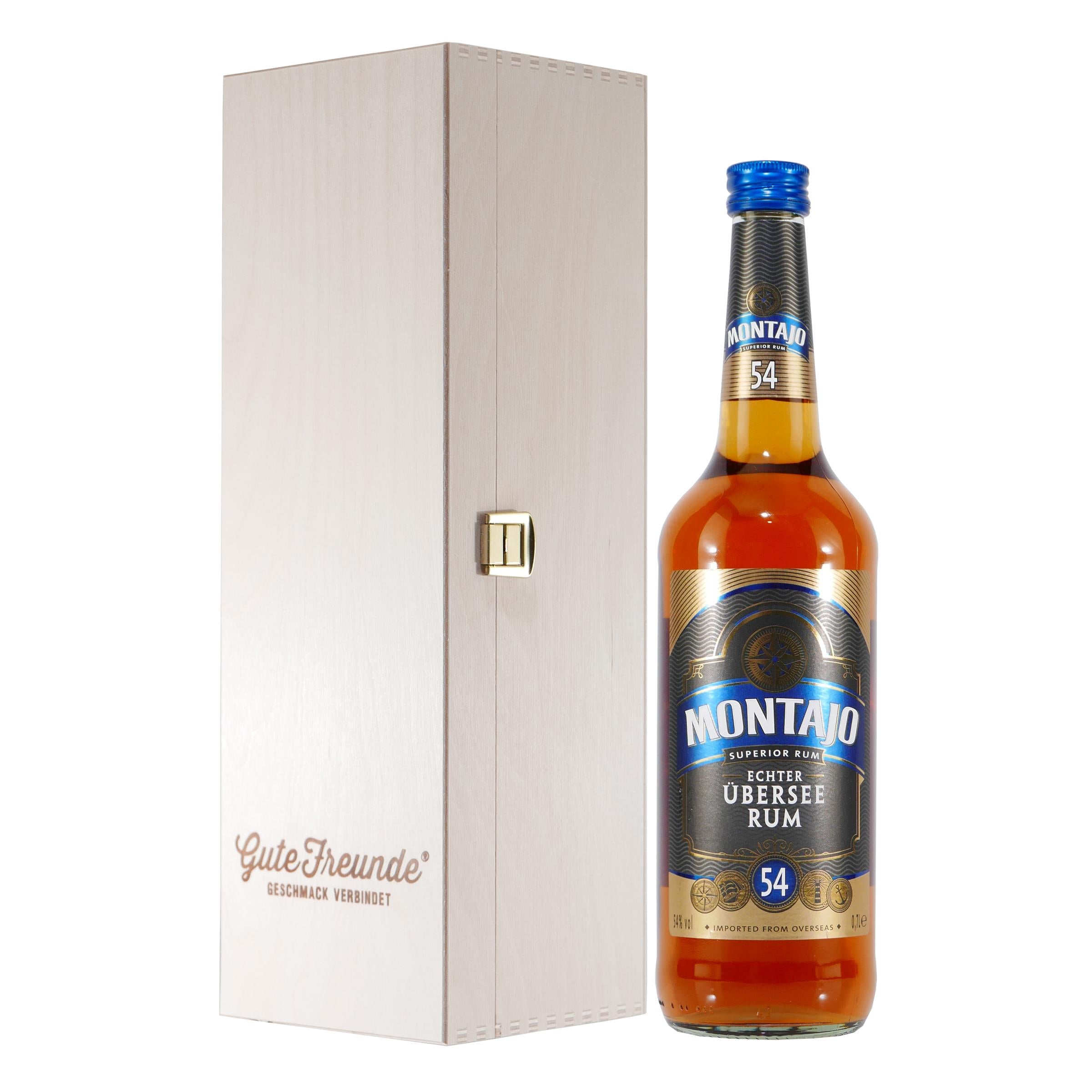 MONTAJO Echter Übersee Rum mit Geschenk-Holzkiste