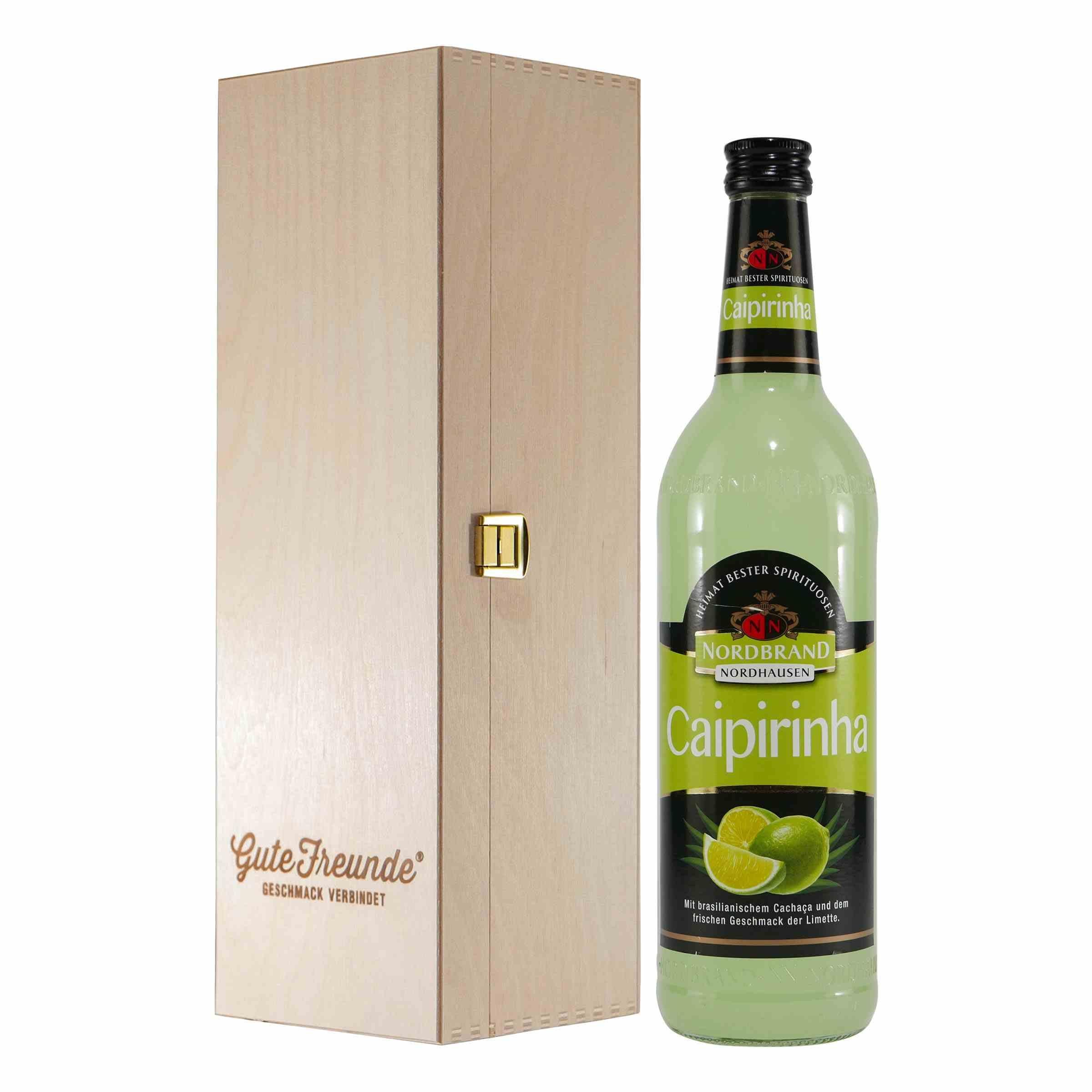 Norbrand Caipirinha Likör mit Geschenk-Holzkiste