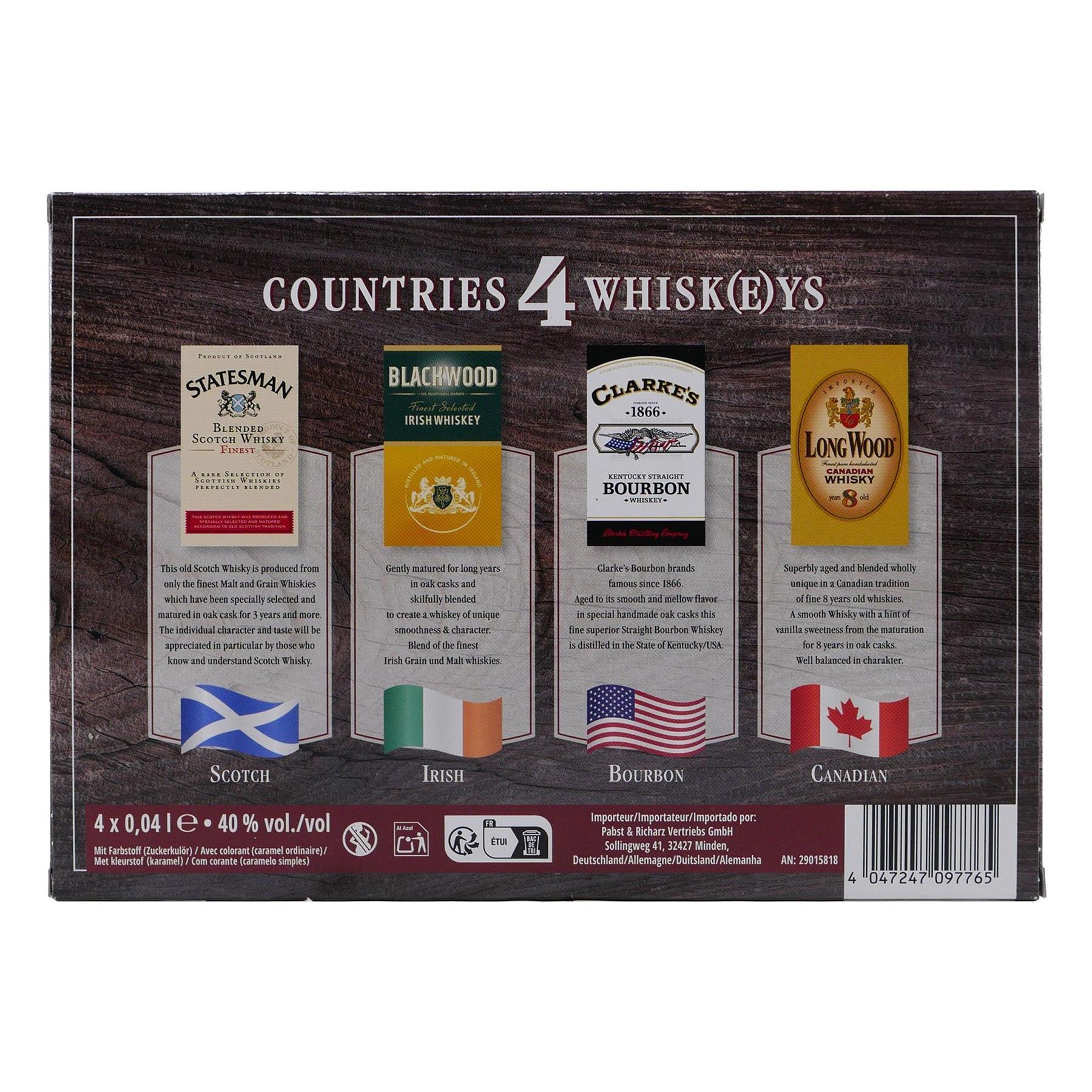 Countries 4 Whiskys Tasting-Set (4 x 0,04L)