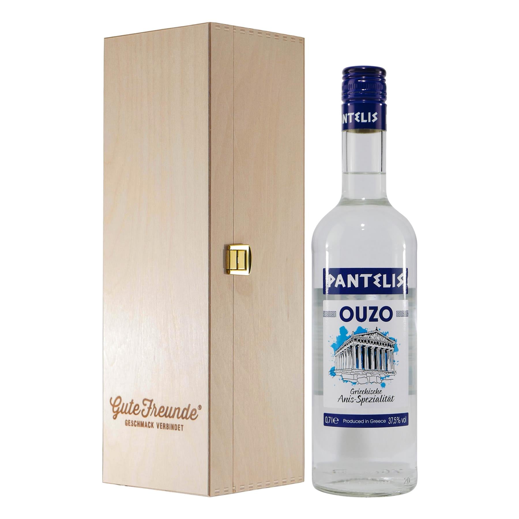 Pantelis Ouzo mit Geschenk-Holzkiste