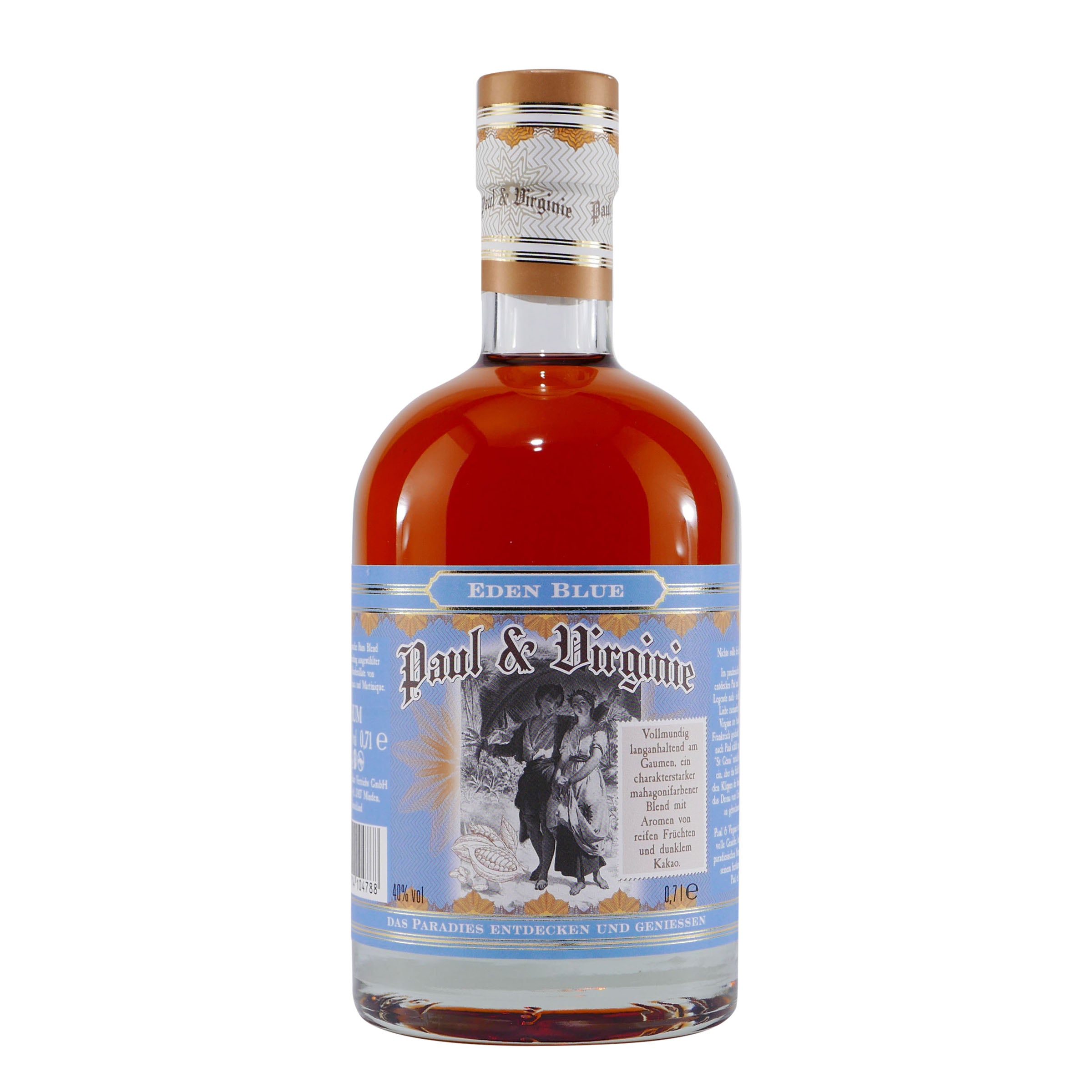 Paul & Virginie Eden Blue Rum mit Geschenk-Holzkiste