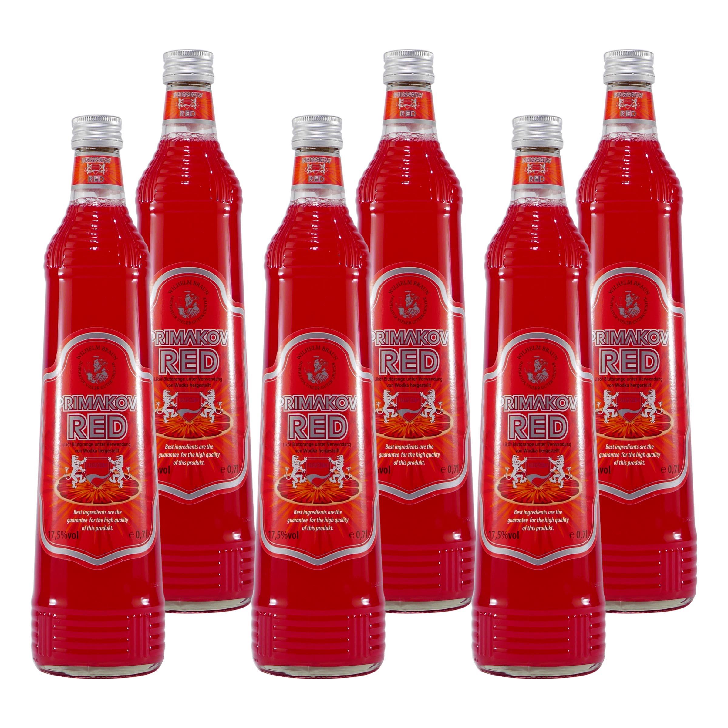 Primakov Red Blutorangen-Likör (6 x 0,7L)