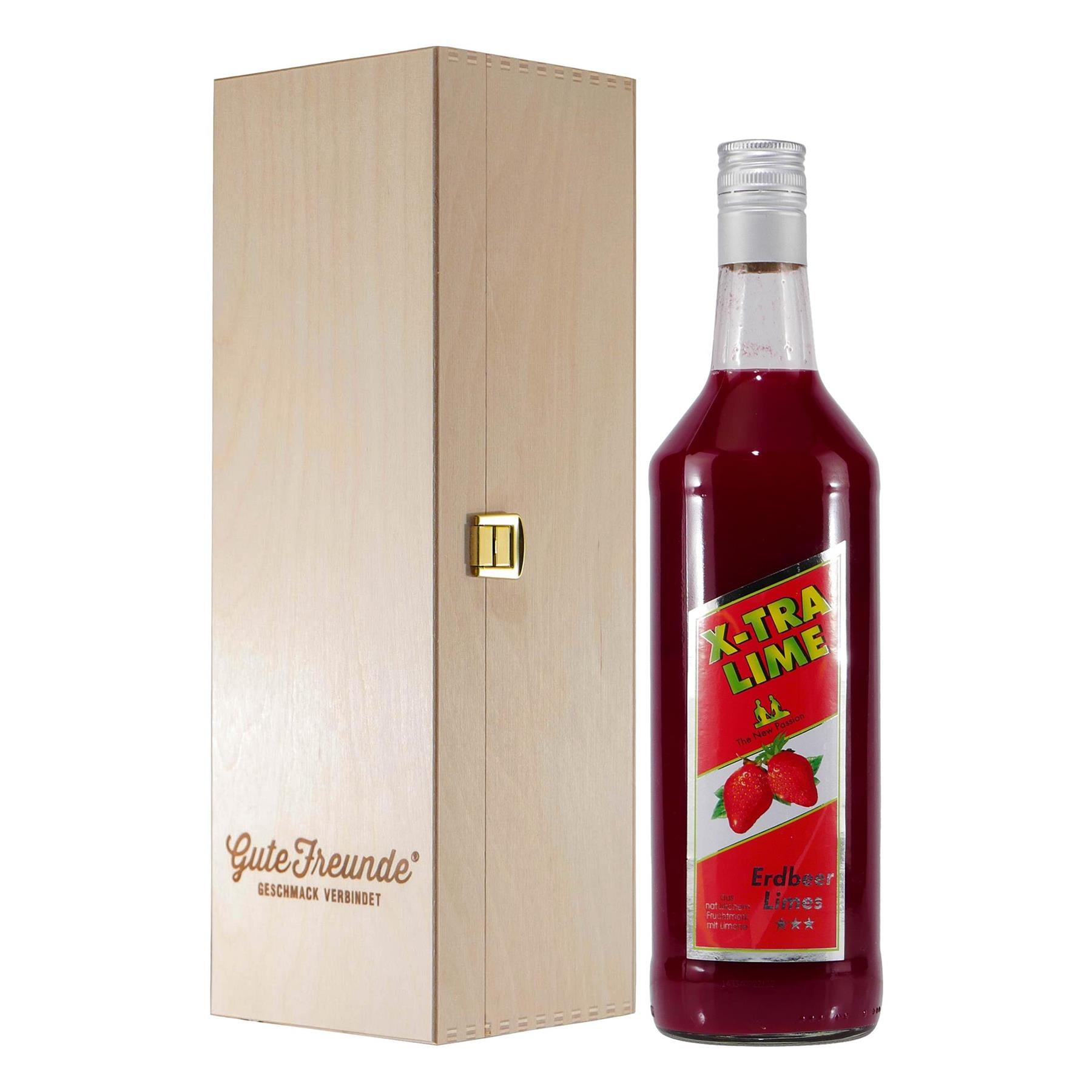 Rauter X-TRA Erdbeere-Limes mit Geschenk-Holzkiste