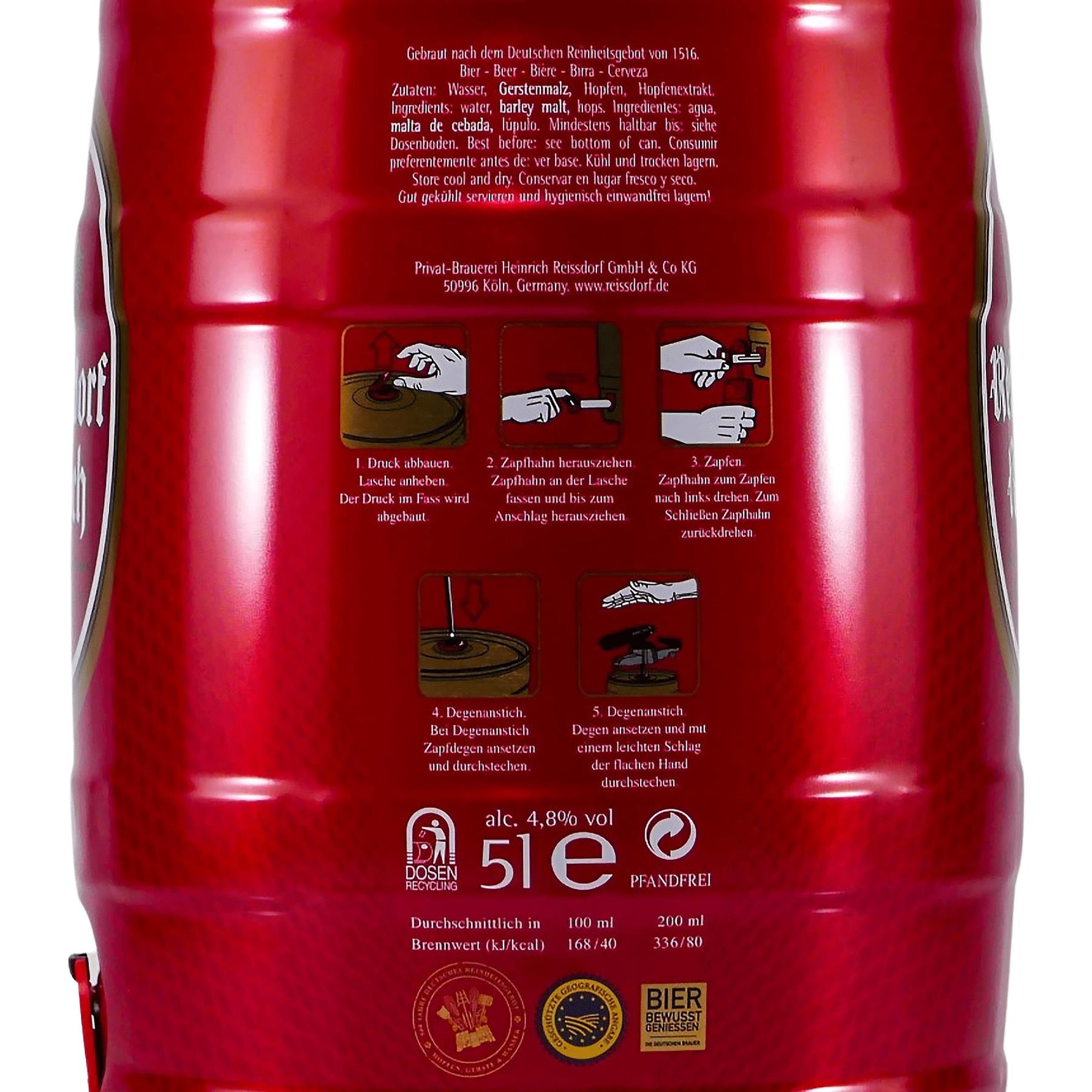 Reissdorf Kölsch Bierfass 5,0L