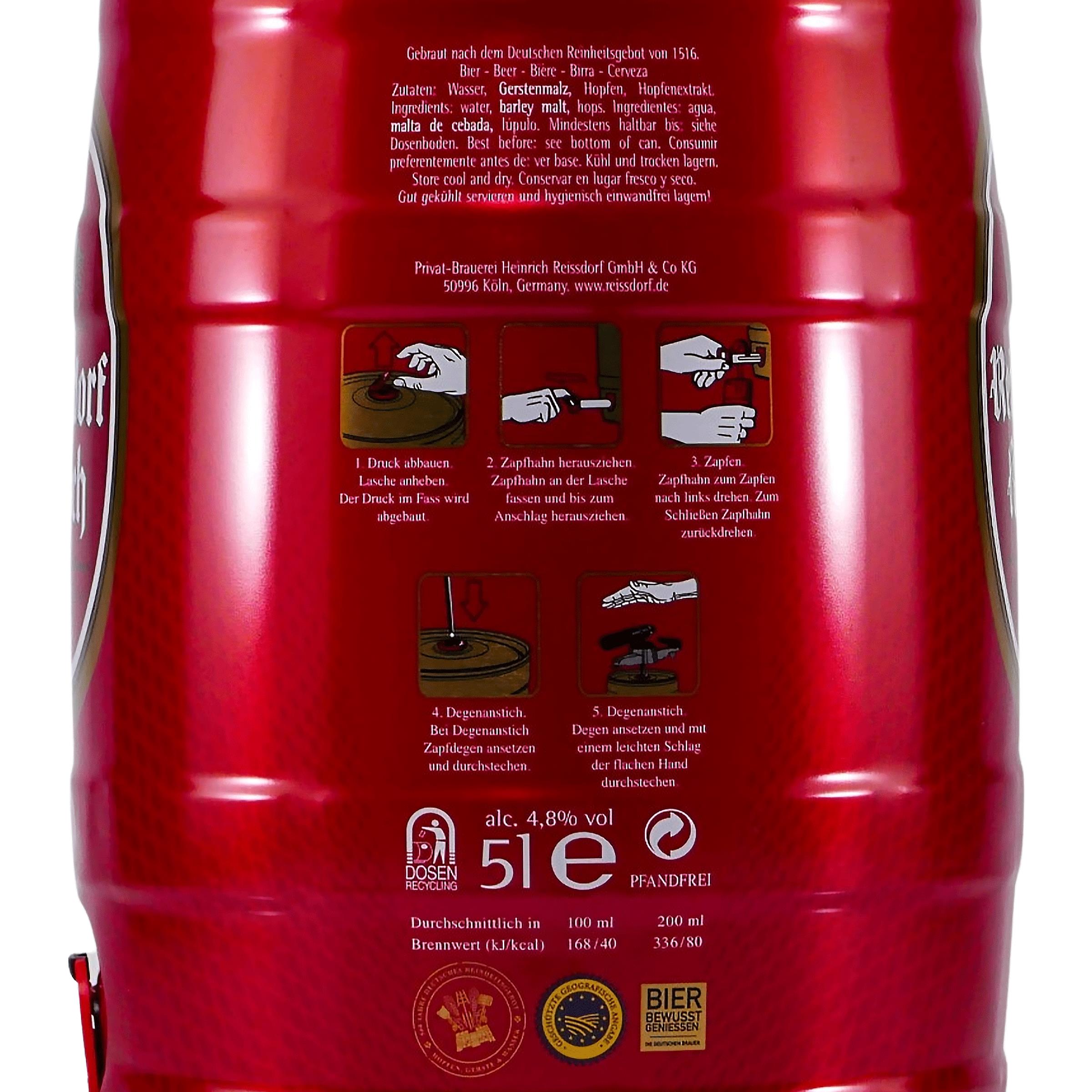 Reissdorf Kölsch Bierfass 5,0L