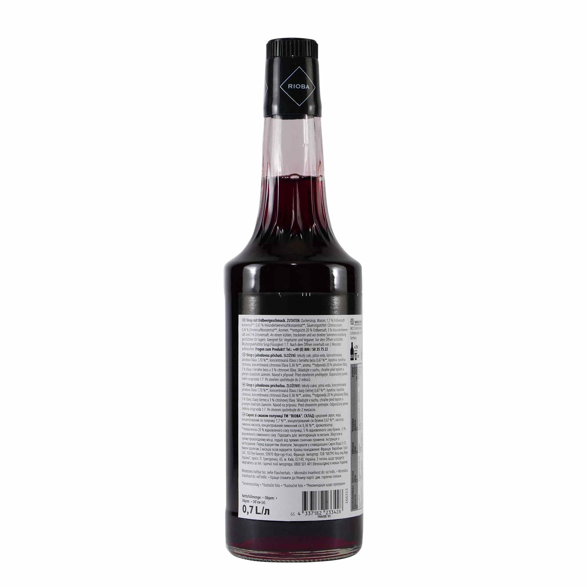 Rioba Strawberry (Erdbeer) Syrup