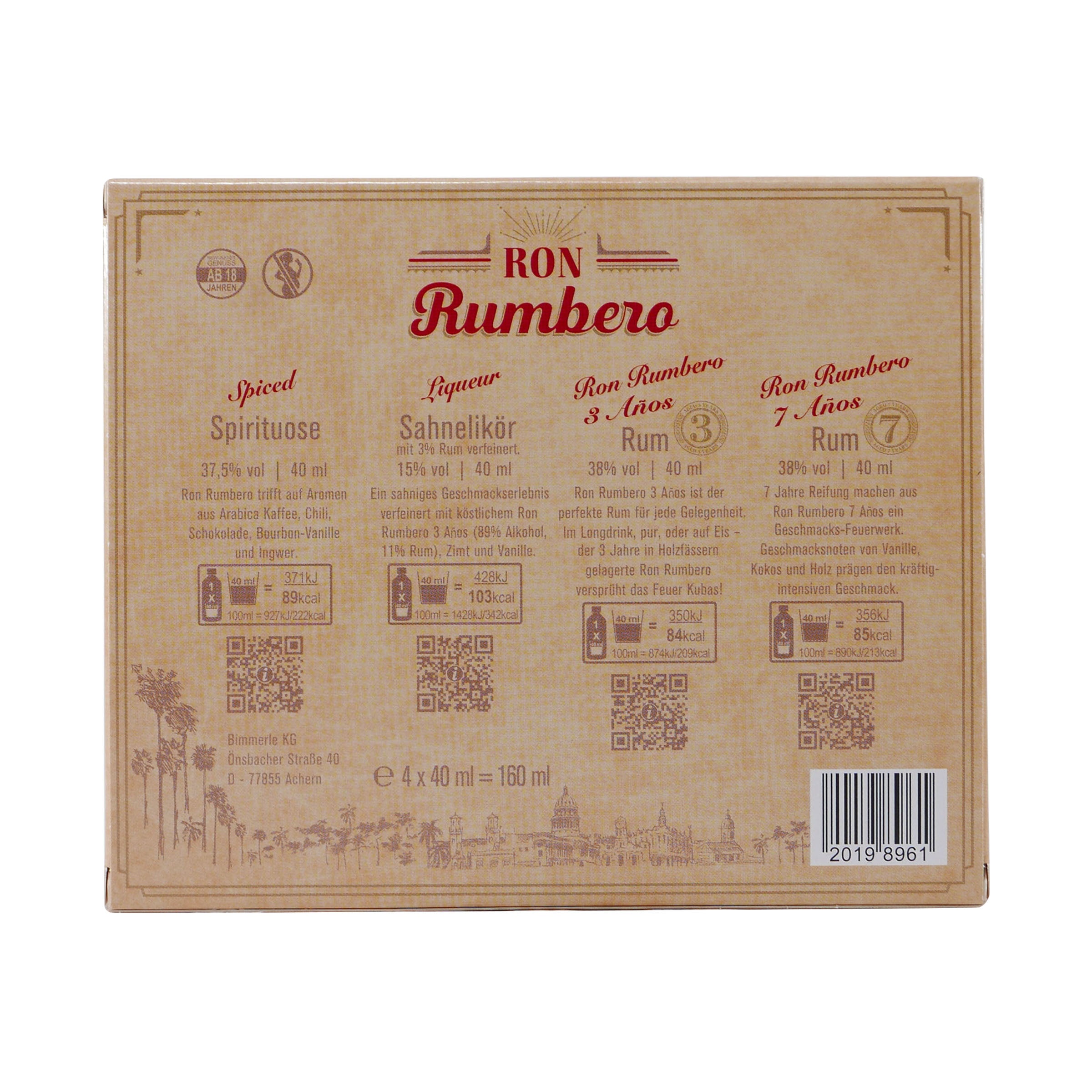 Ron Rumbero Rum-Tastingset (4 x 0,04L)