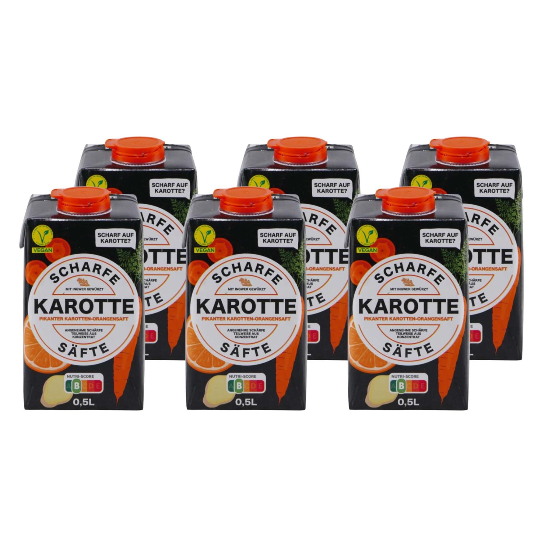 Scharfe Säfte Karotte - Pikanter Karotten-Orangensaft (12 x 0,5L)