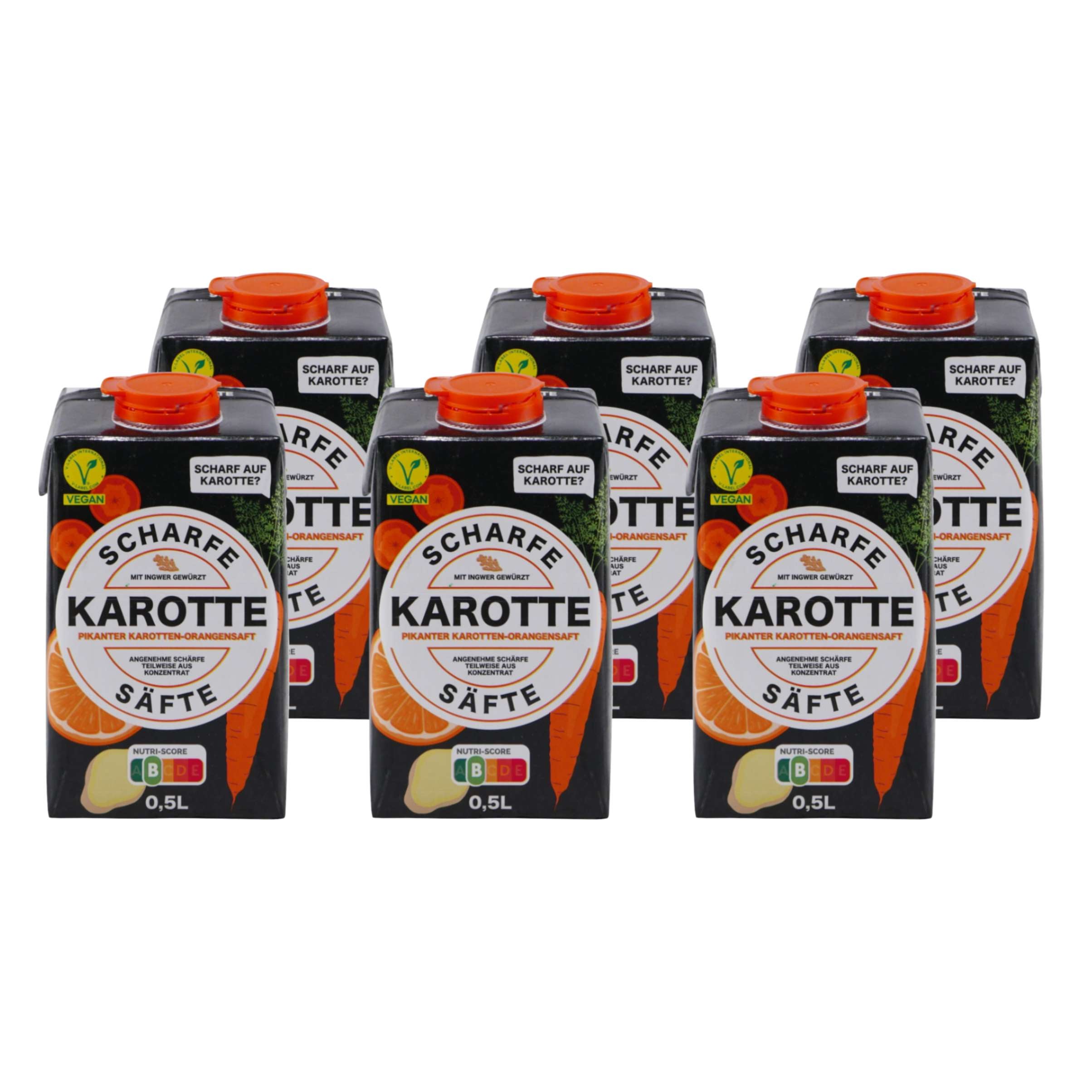 Scharfe Säfte Karotte - Pikanter Karotten-Orangensaft (12 x 0,5L)