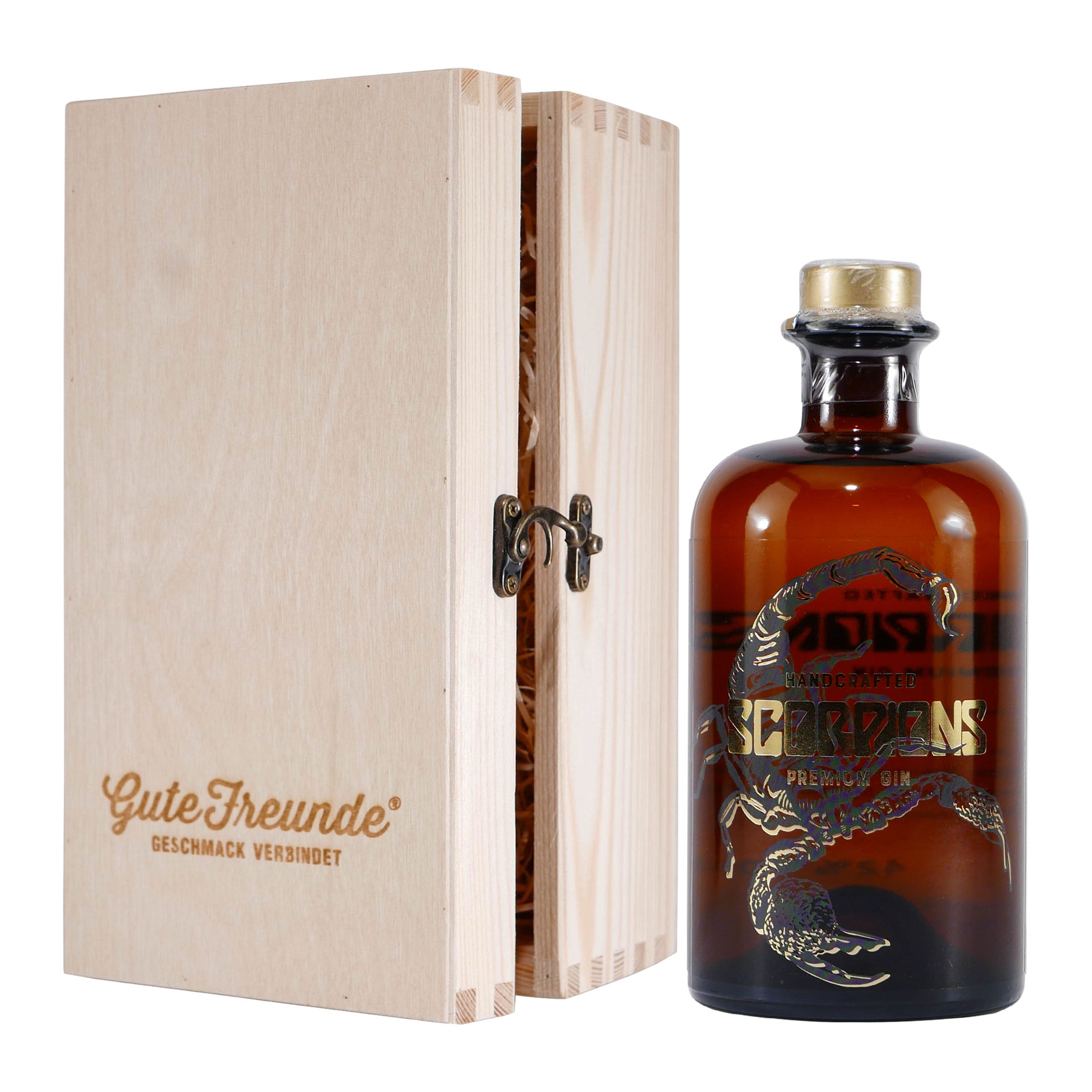Scorpions Premium Gin mit Geschenk-Holzkiste