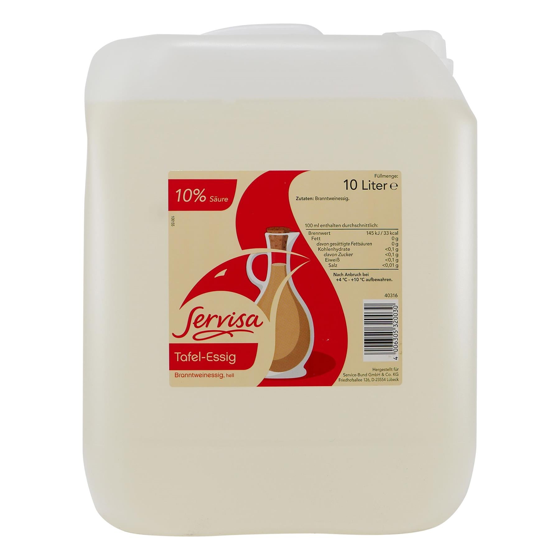 Servisa Tafel-Essig Hell 10% Säure 10L
