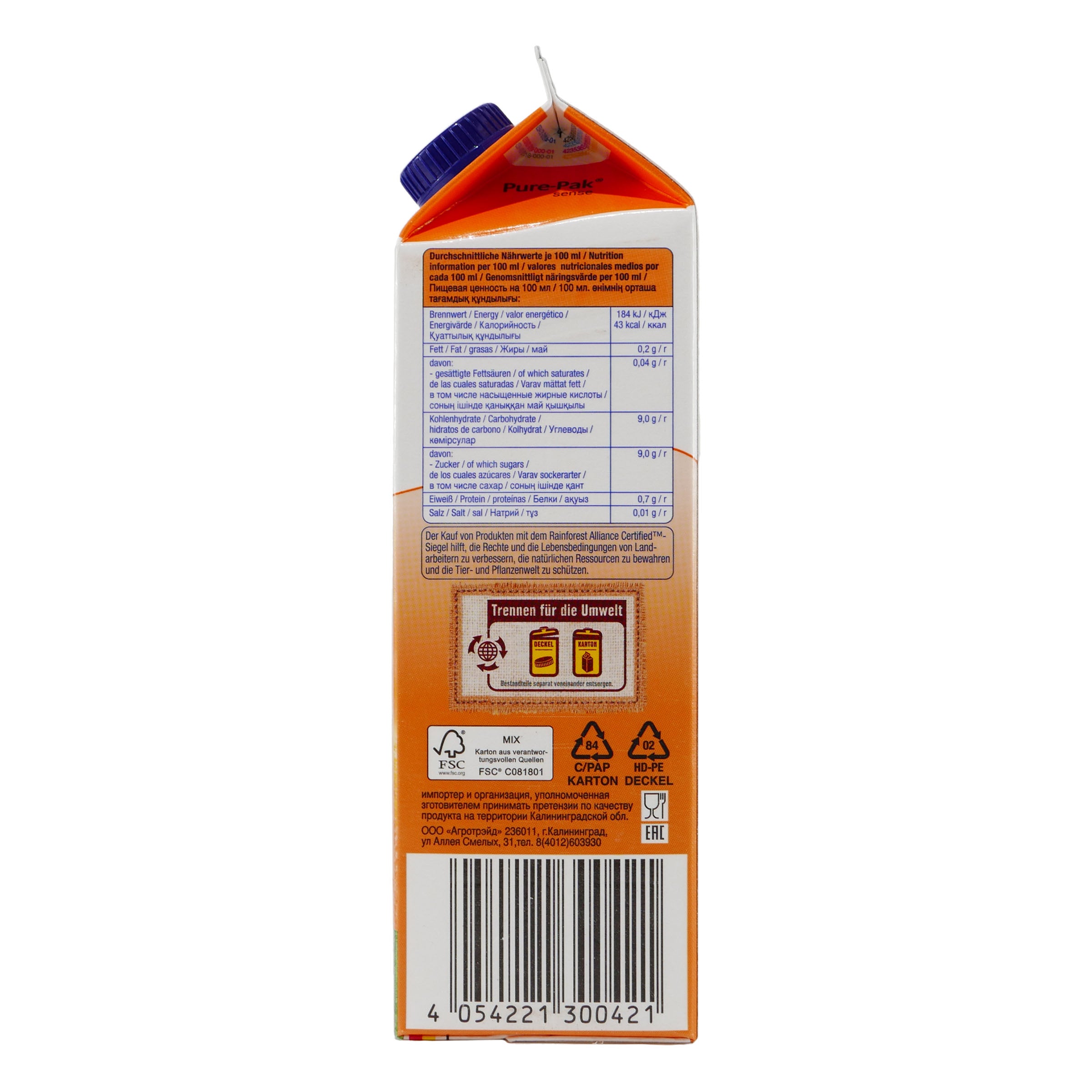 Sonnländer Orangensaft (8 x 1,0L)