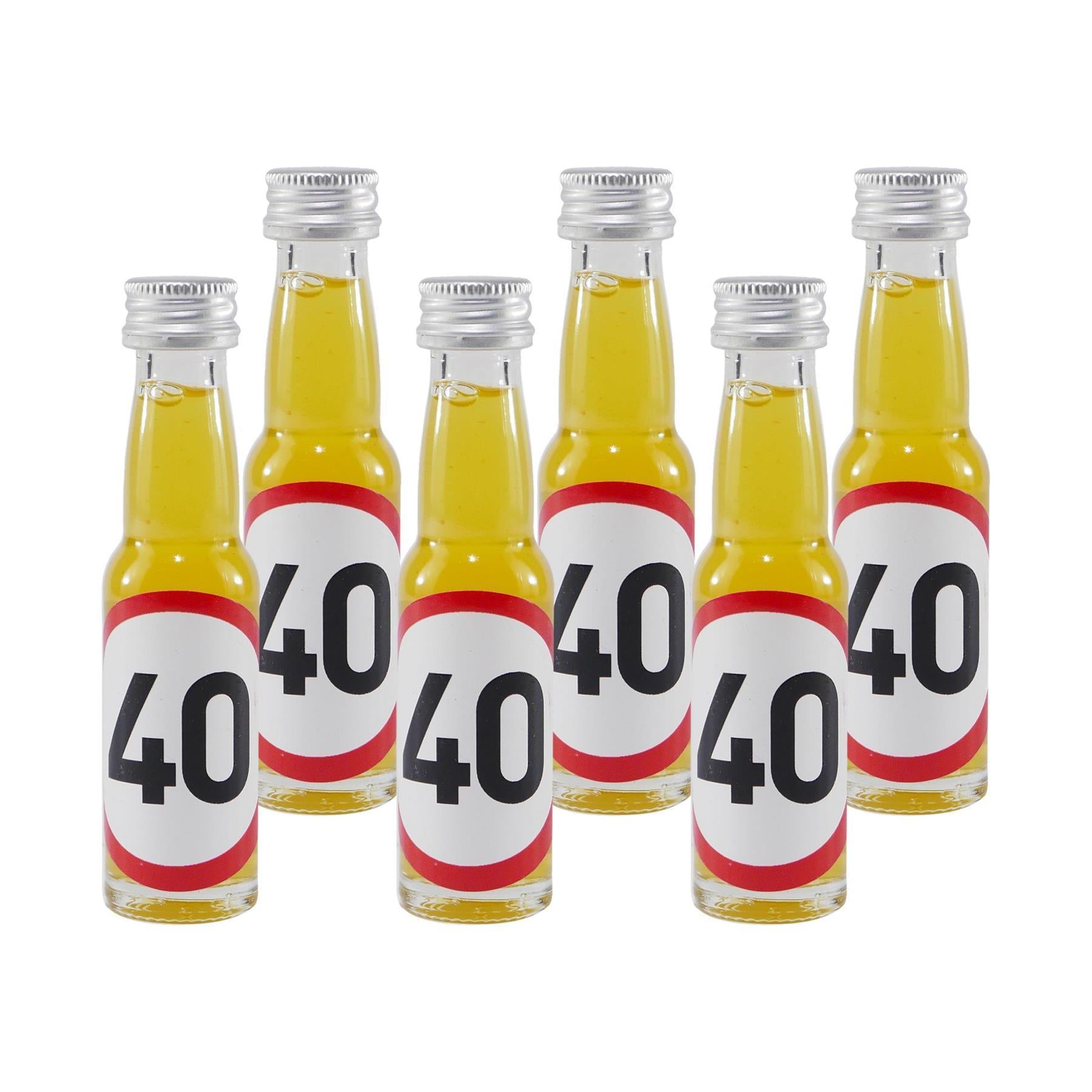 Spaßflasche Maracuja-Likör "40 Jahre" (12 x 0,02L)