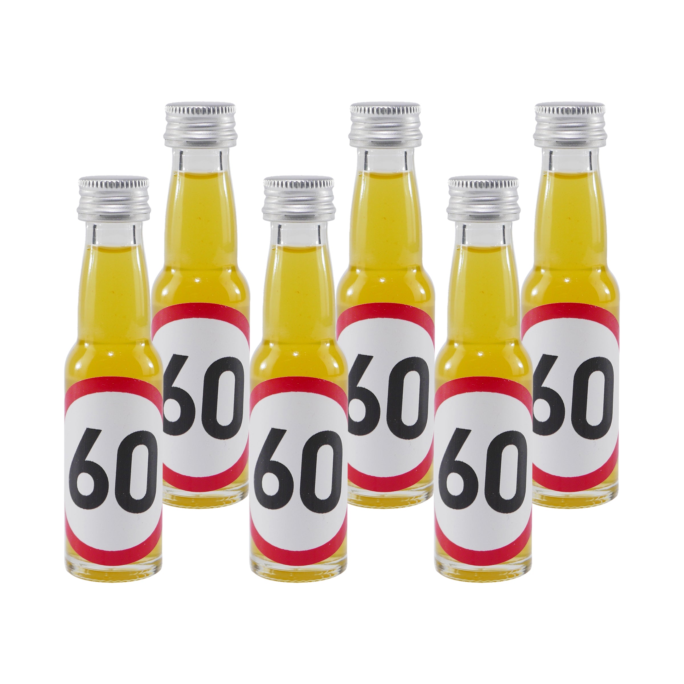 Spaßflasche Maracuja-Likör "60 Jahre" (12 x 0,02L)