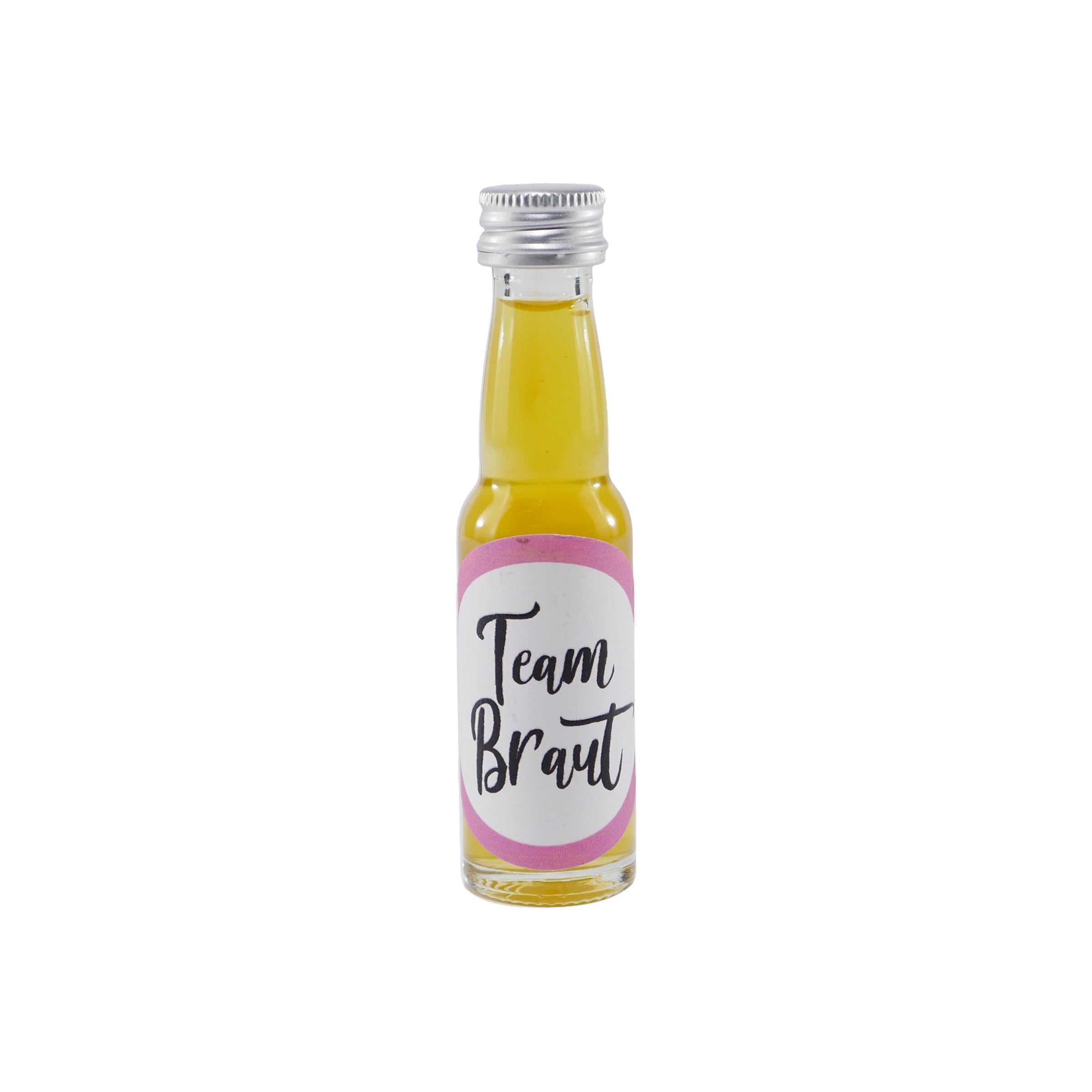 Spaßflasche Maracuja-Likör "Team Braut" (12 x 0,02L)