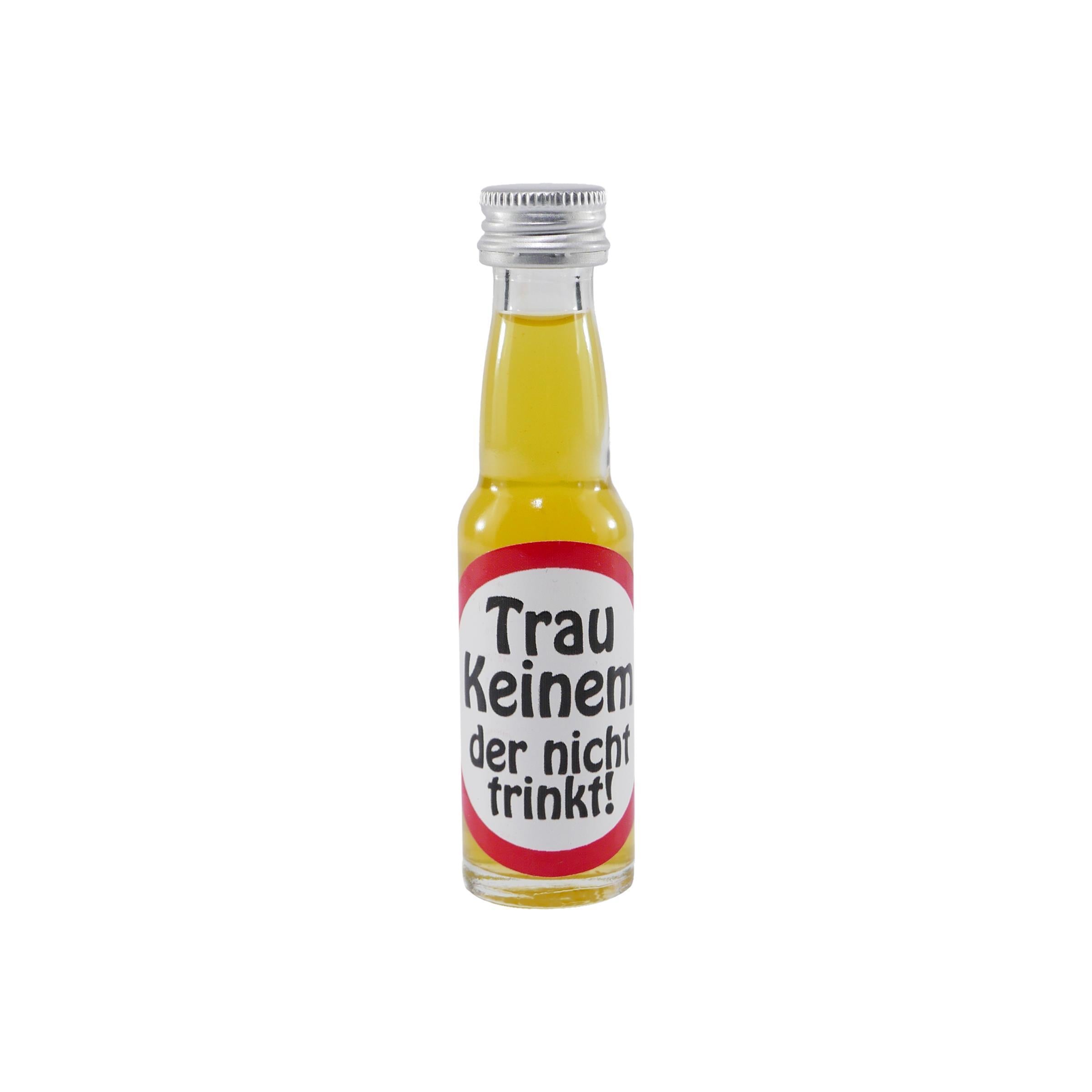 Spaßflasche Maracuja-Likör "Trau Keinem" (12 x 0,02L)