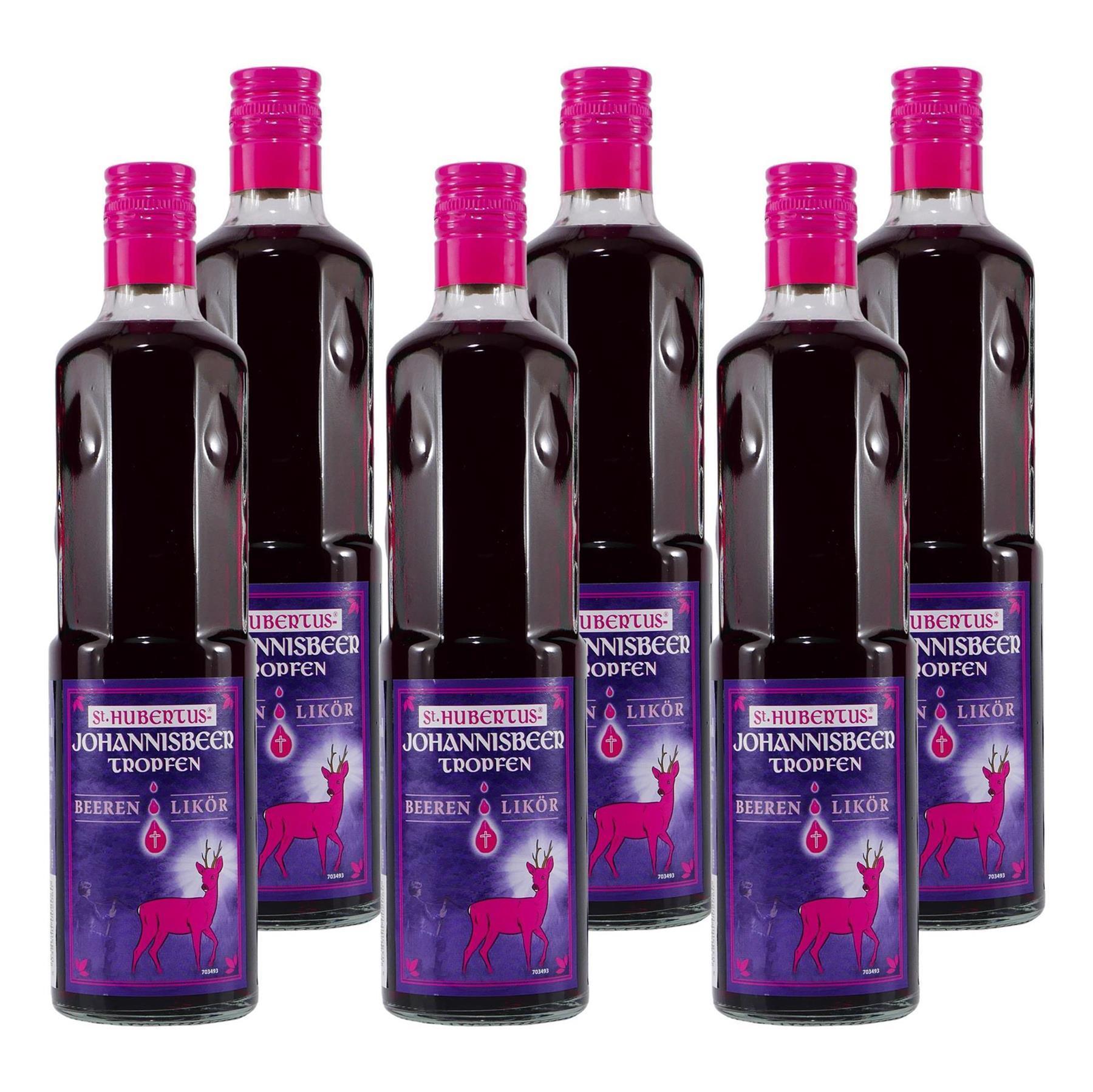St. Hubertus Johannisbeer-Tropfen Beeren Likör (6 x 0,5L)