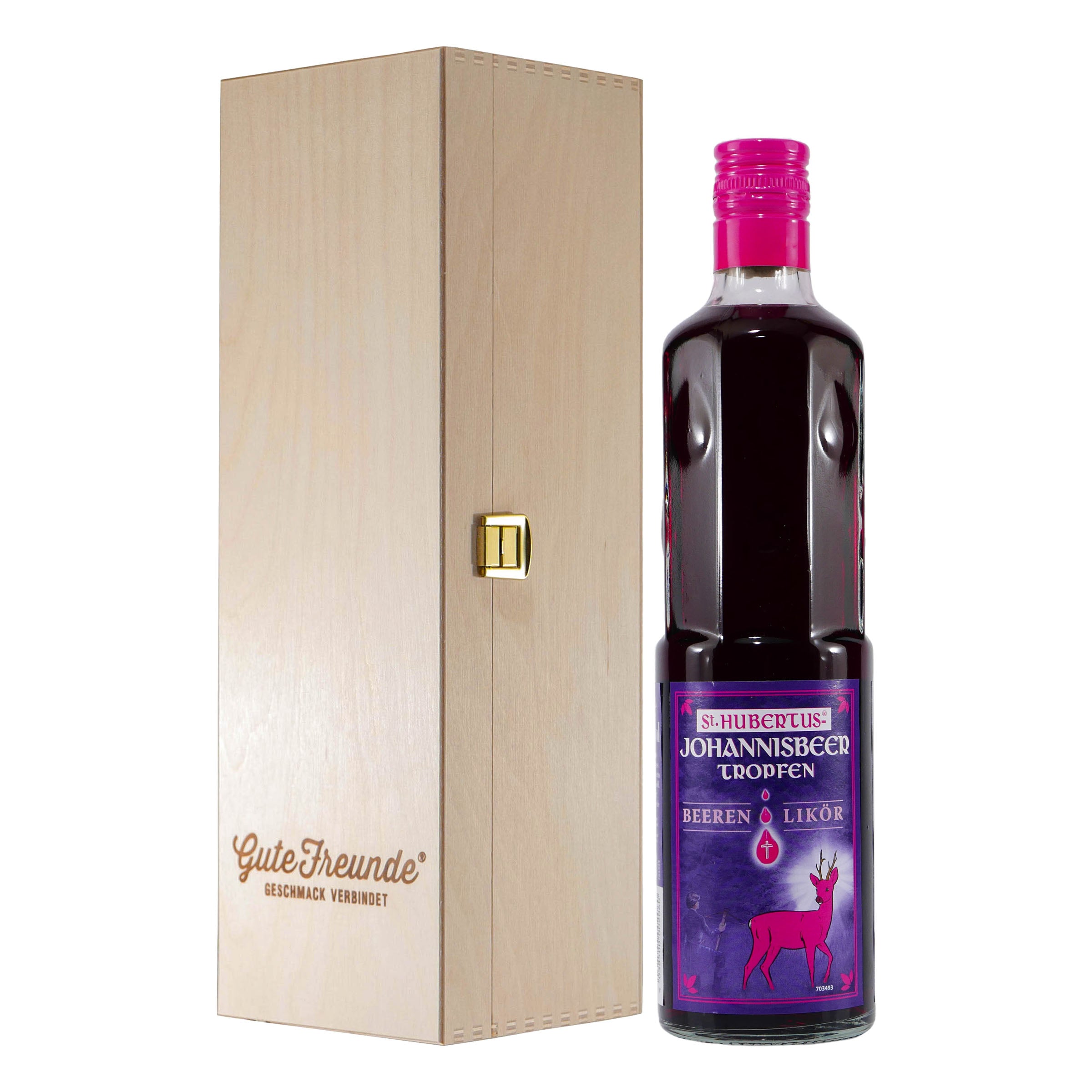 St. Hubertus Johannisbeer-Tropfen Beeren Likör mit Geschenk-HK