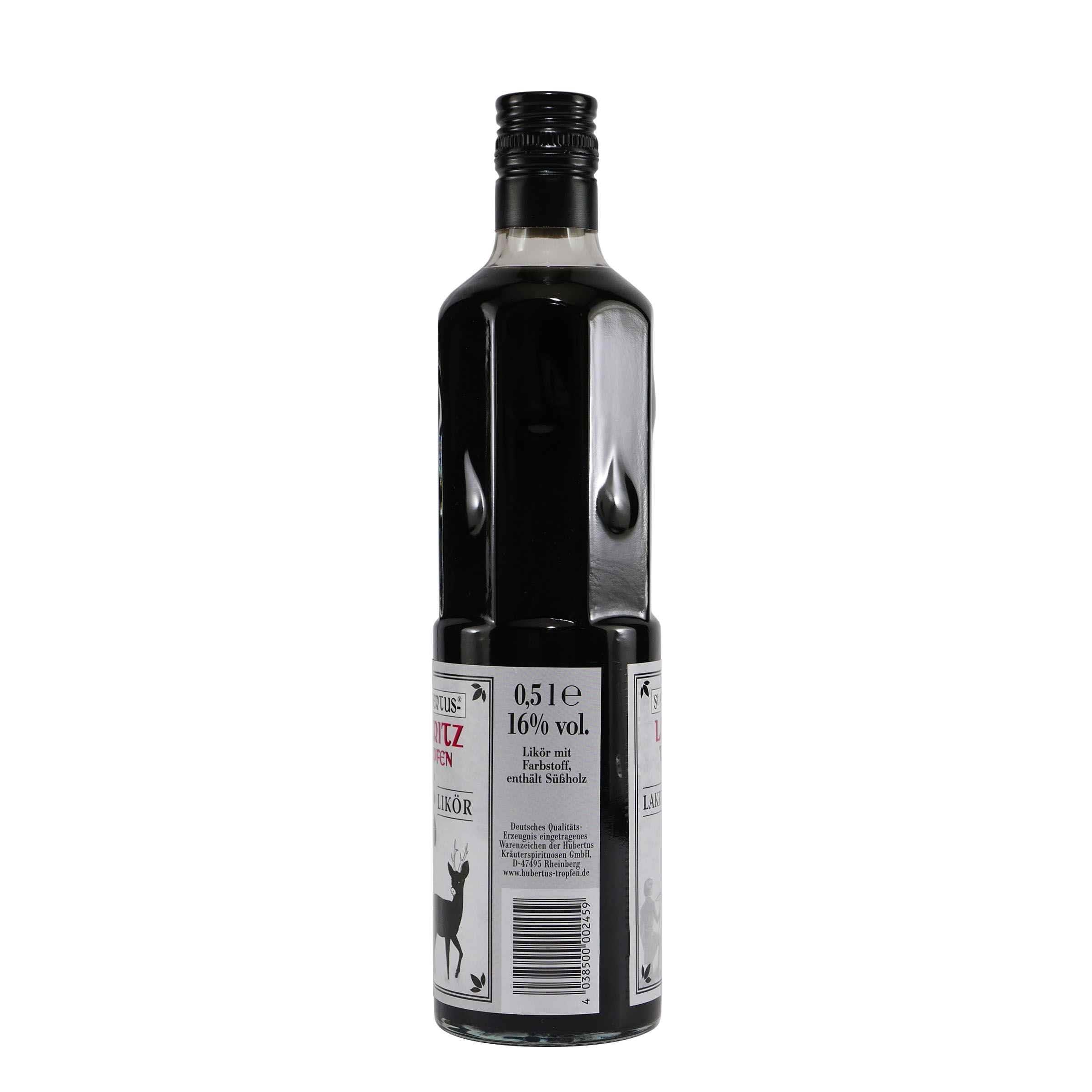 St. Hubertus Lakritz-Tropfen Likör mit Geschenk-Holzkiste