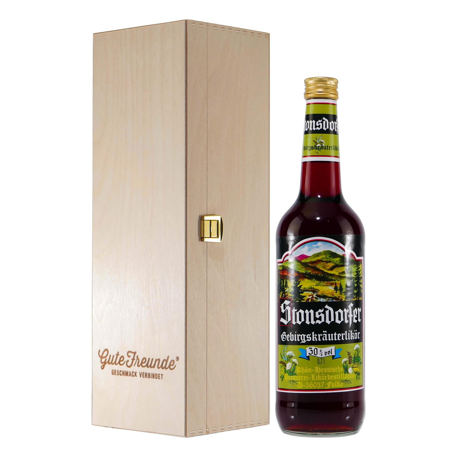 Stonsdorfer Gebirgskräuterlikör mit Geschenk-HK