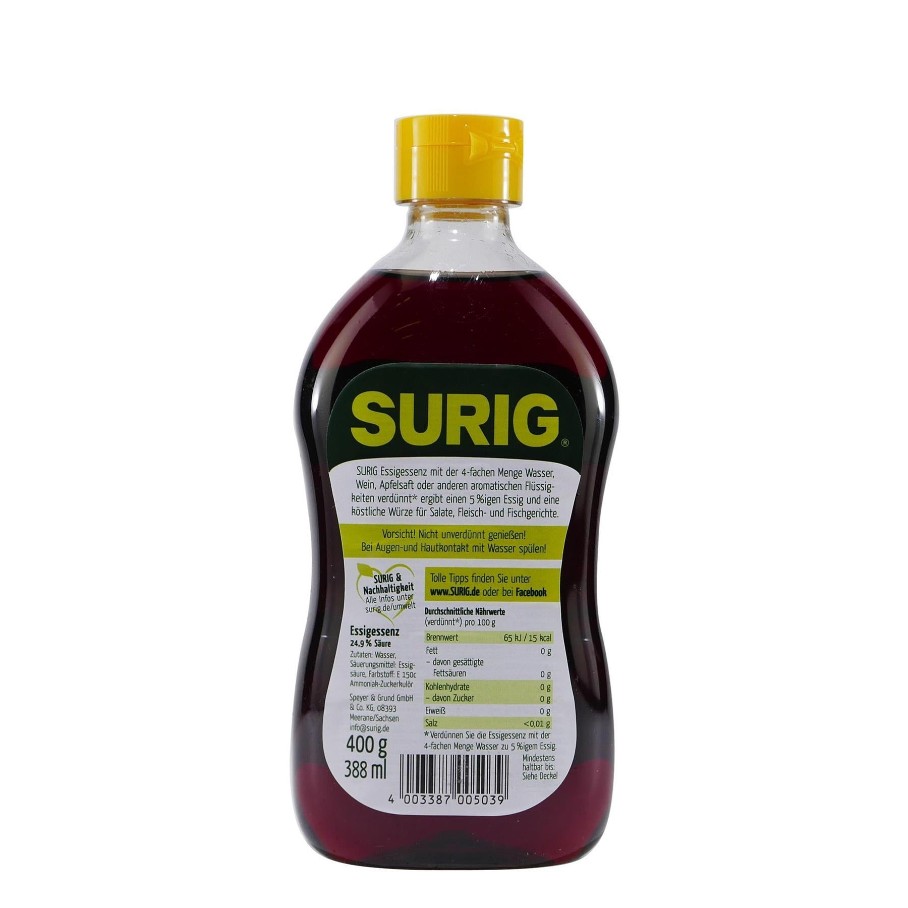 Surig Essig-Essenz Dunkel 24,9% Säure (12 x 400g)