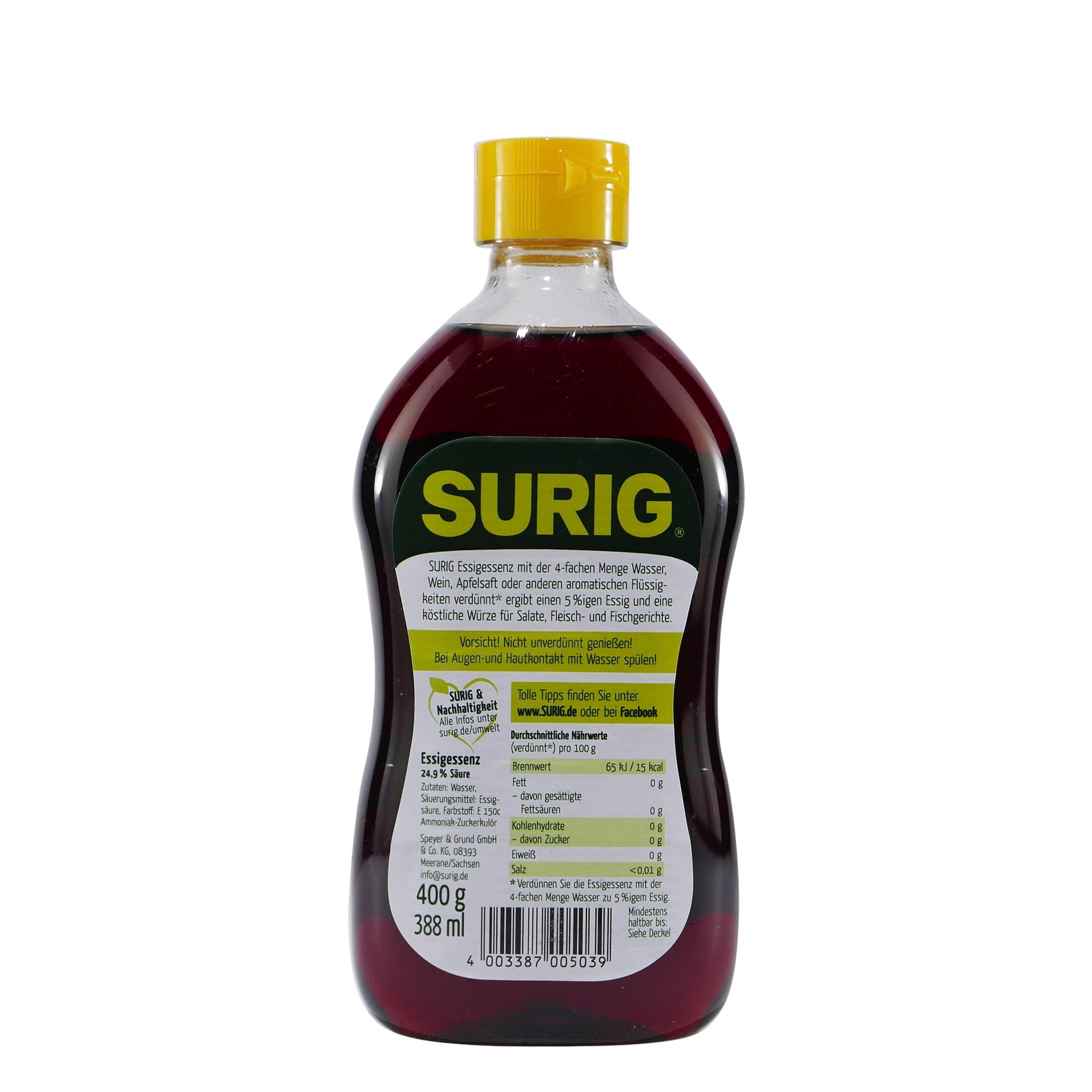 Surig Essig-Essenz Dunkel 24,9% Säure (12 x 400g)
