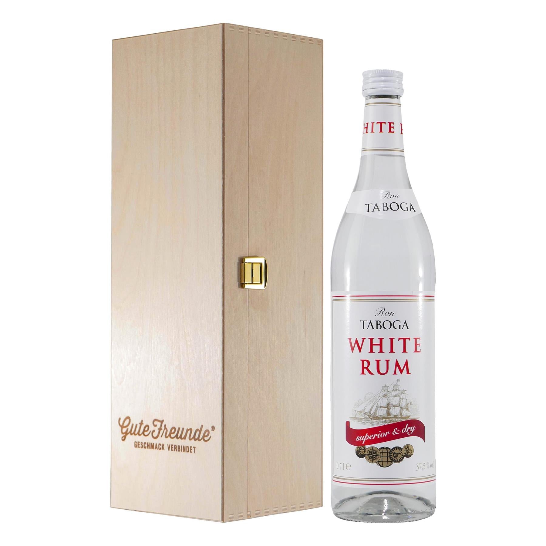 Ron Taboga White Rum mit Geschenk-Holzkiste