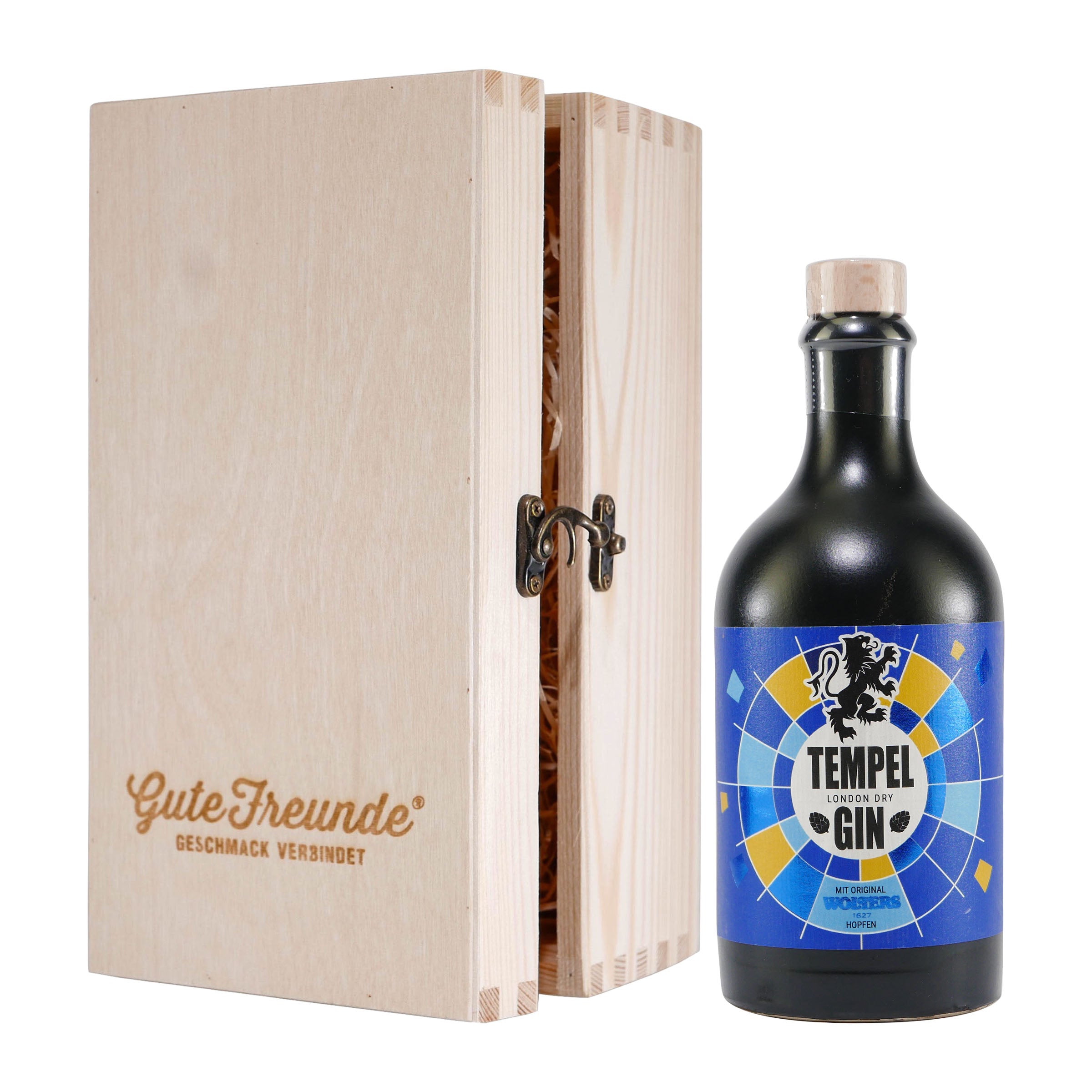 Tempel London Dry Gin mit Geschenk-Holzkiste