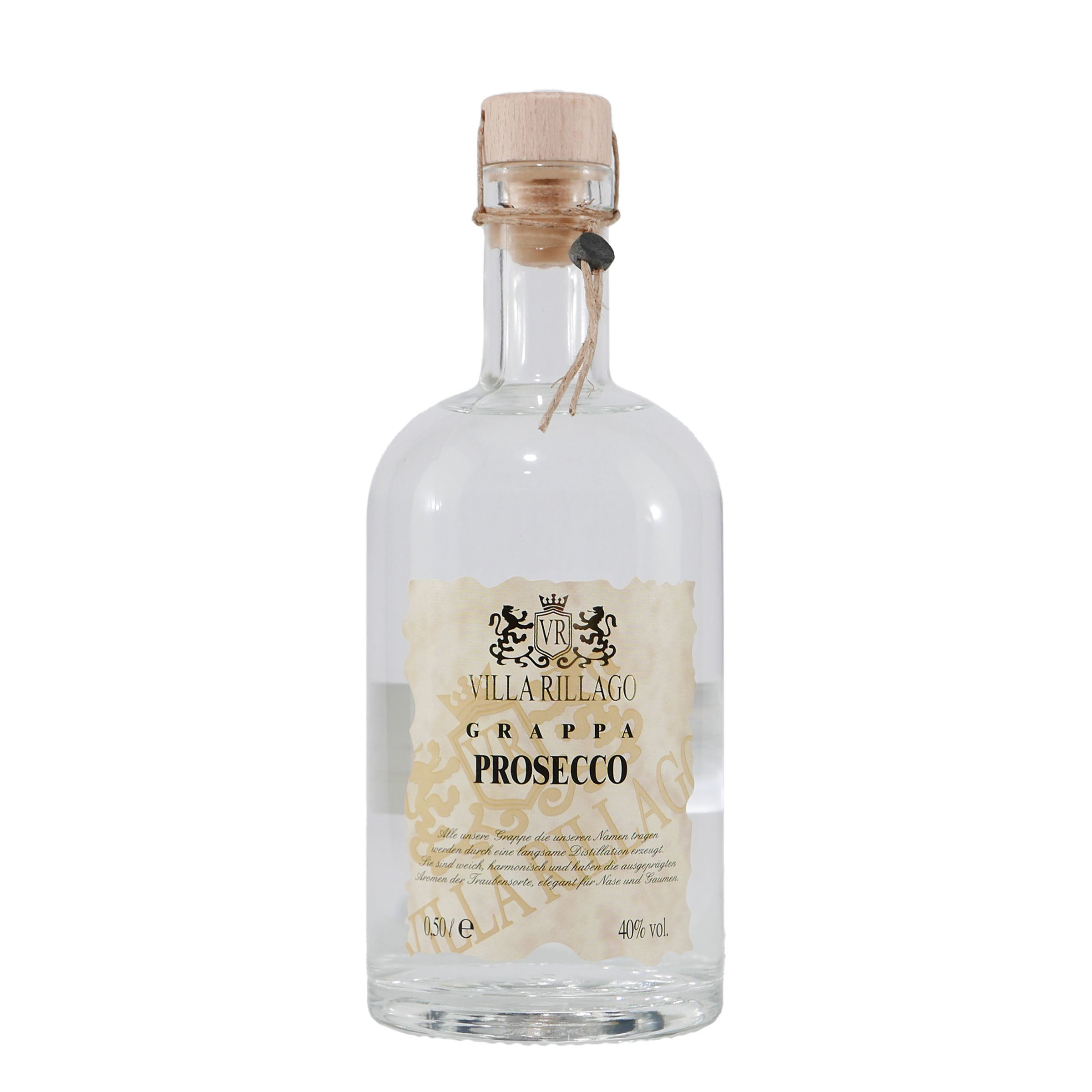 Villa Rillago Prosecco Grappa mit Geschenk-Holzkiste