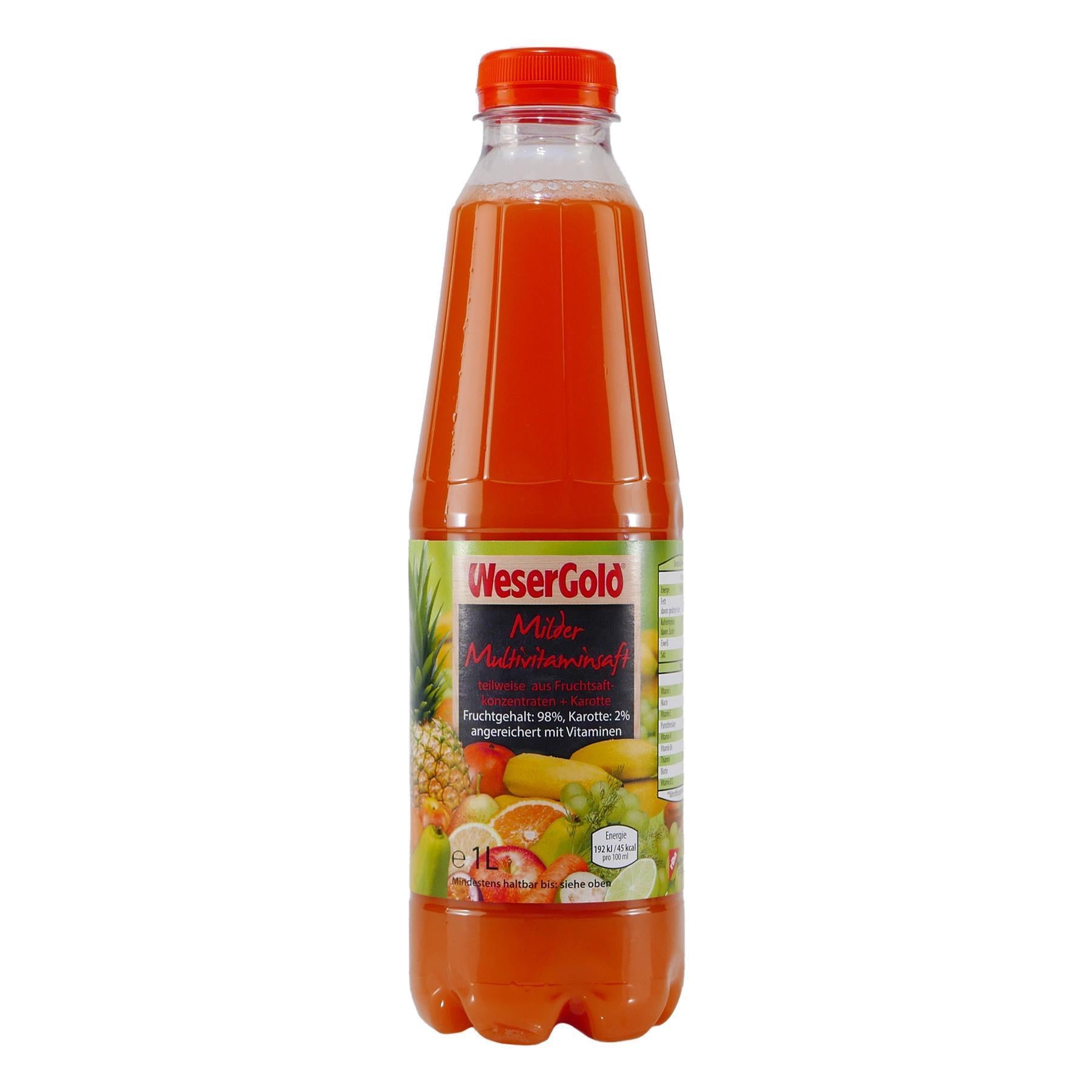 WeserGold Milder Multivitaminsaft (6 x 1,0L) EINWEG