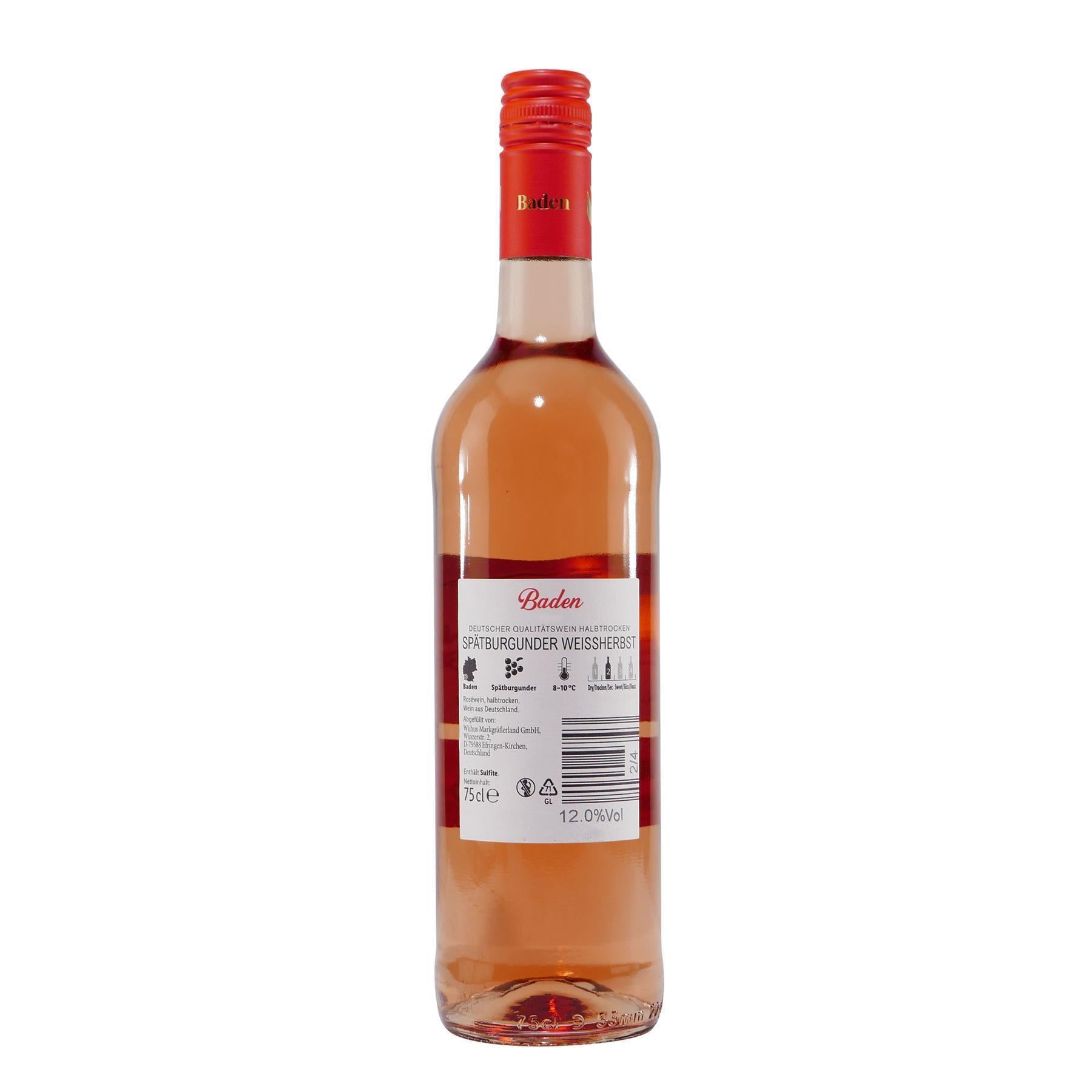 Wiihus Baden Spätburgunder Weissherbst -halbtrocken- (6 x 0,75L)