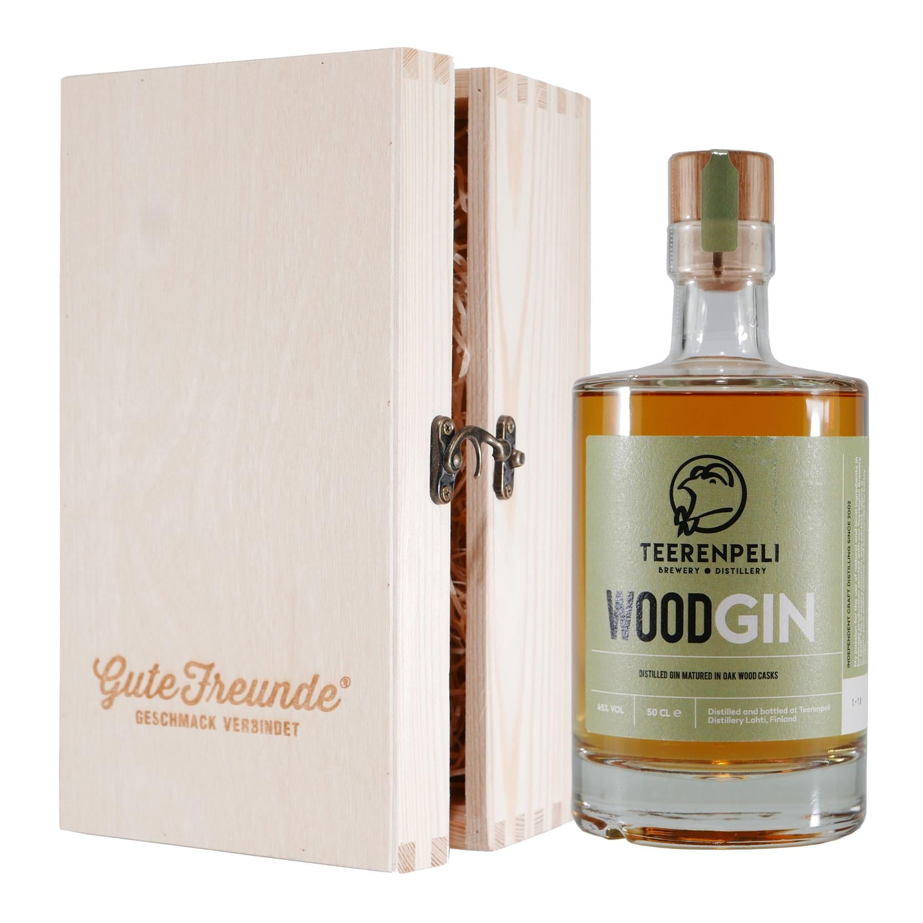 Teerenpeli Wood Gin mit Geschenk-Holzkiste