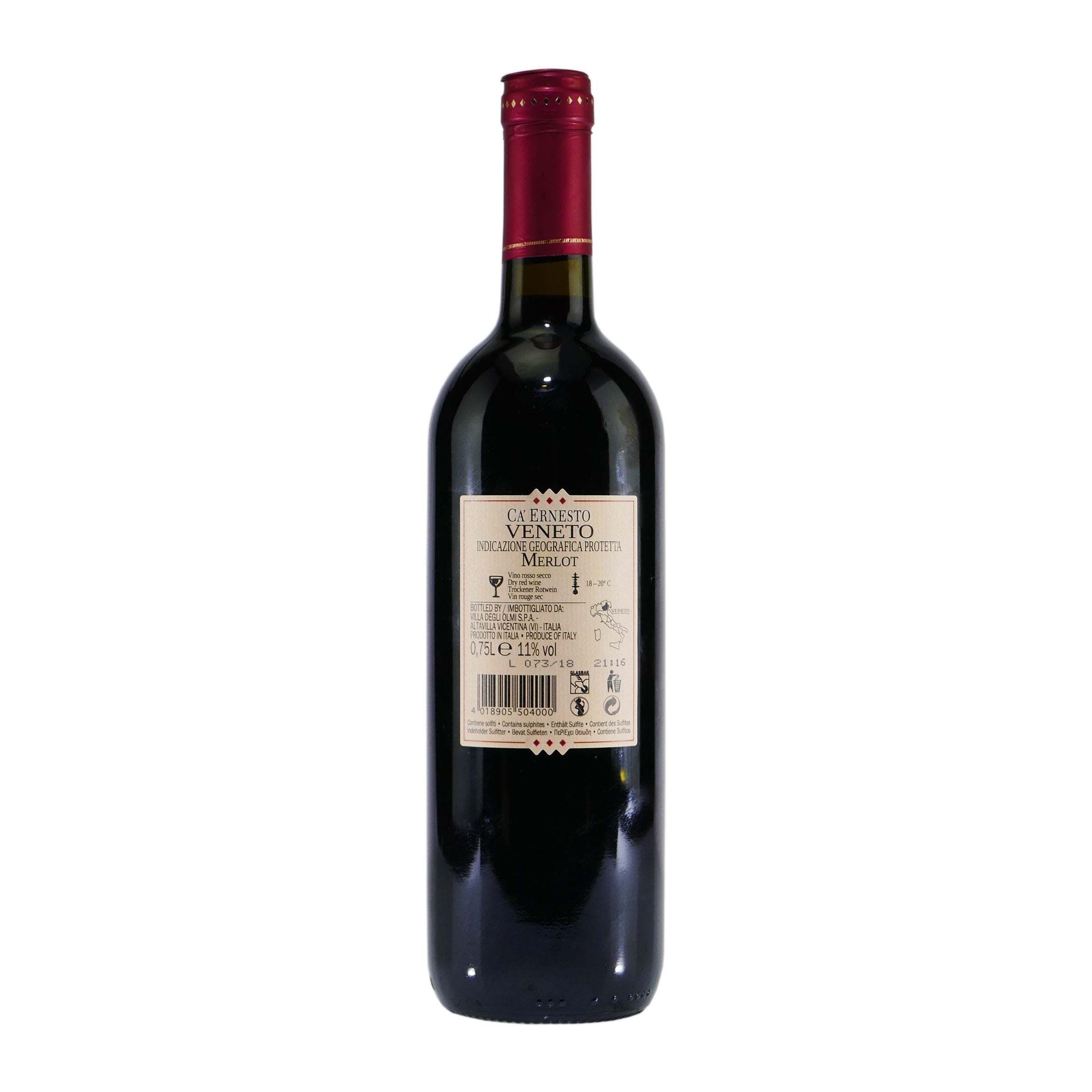 CA' ERNESTO Merlot IGP - Italienischer Rotwein (6 x 0,75L)