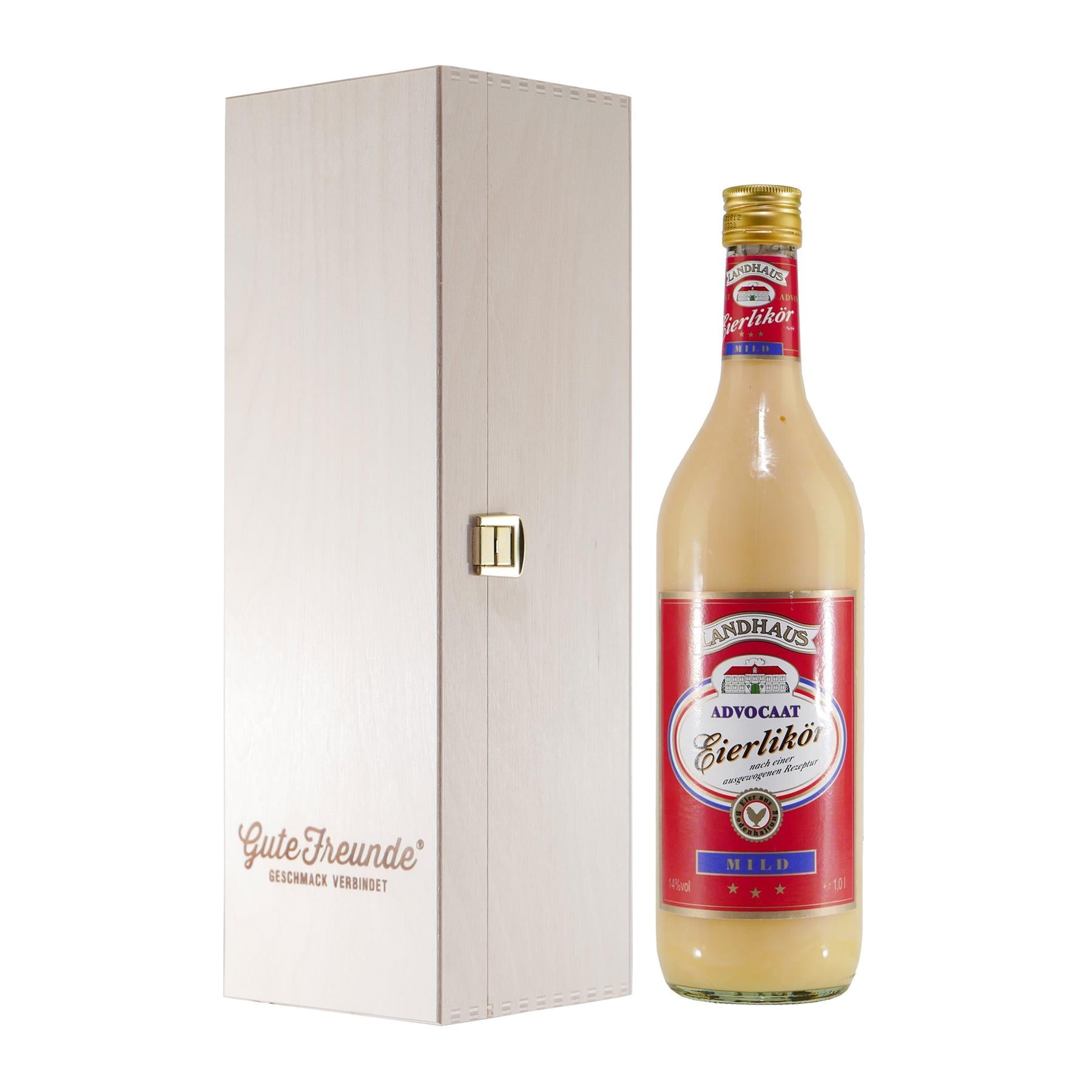 Landhaus Advocaat Eierlikör mit Geschenk-Holzkiste