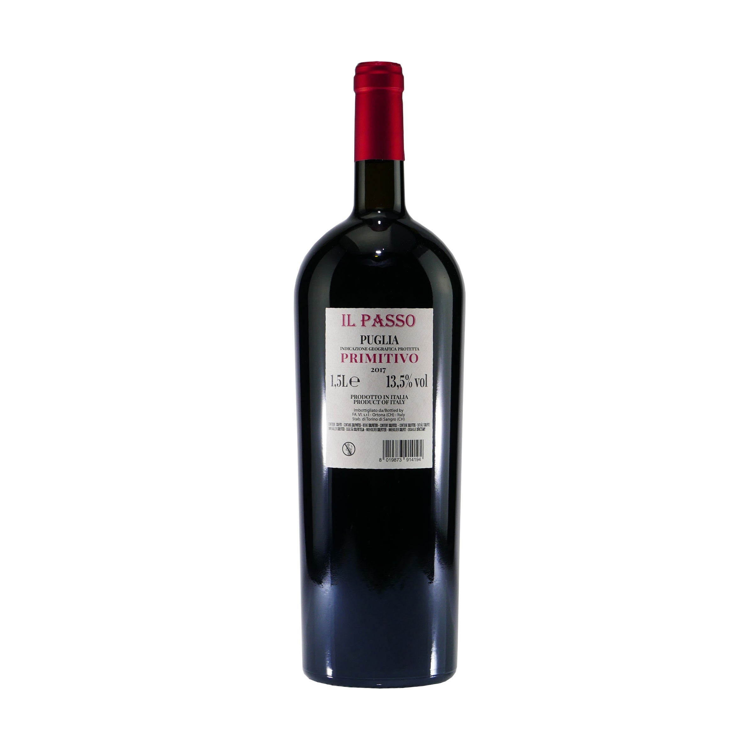 IL PASSO Primitivo Puglia IGP - Italienischer Rotwein 1,5L
