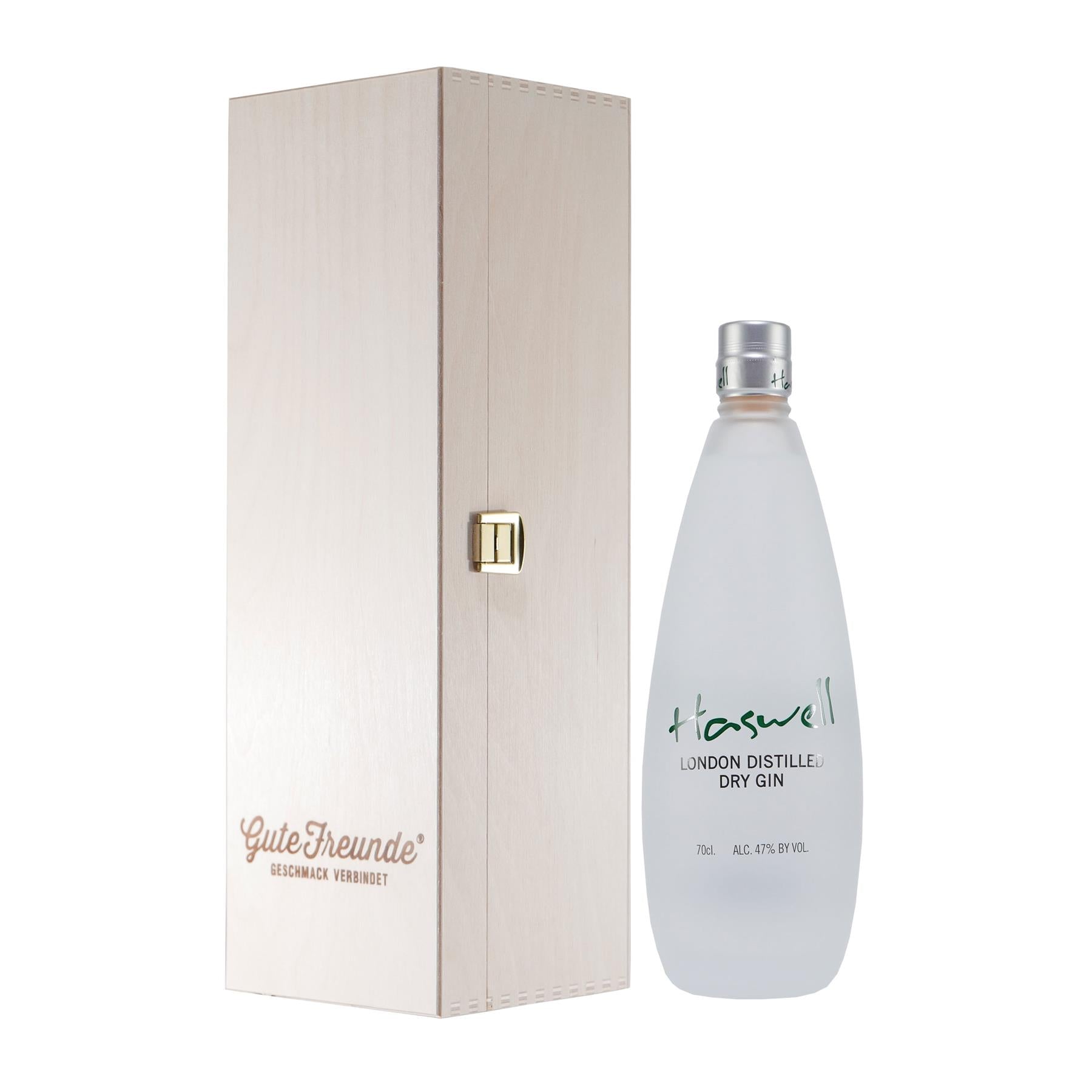 Haswell London Dry Gin mit Geschenk-Holzkiste