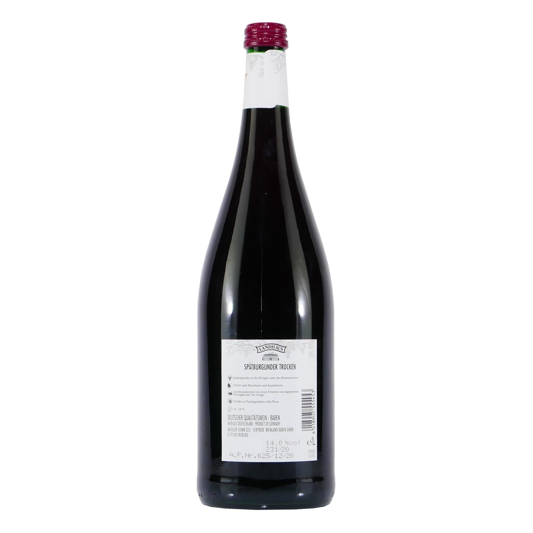Landhaus Spätburgunder Rotwein -trocken- (6 x 1,0L)