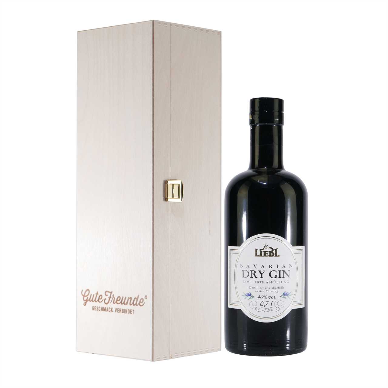 Liebl Bavarian Dry Gin mit Geschenk-Holzkiste