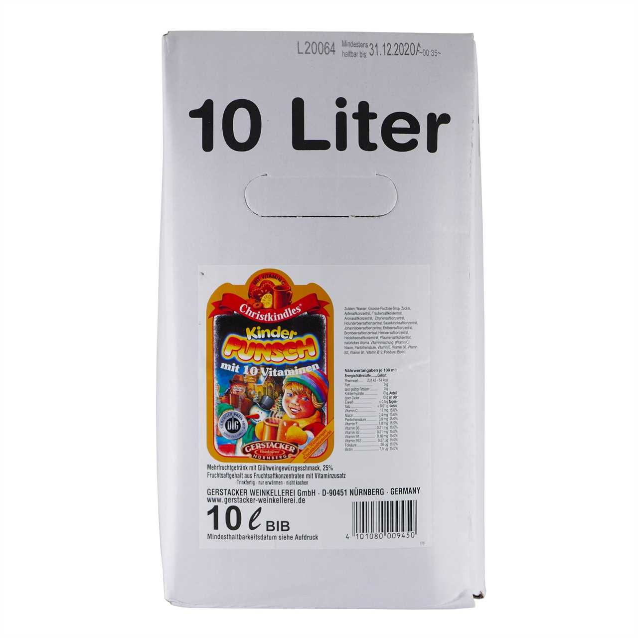 Gerstacker Christkindles Kinderpunsch 10L BIB