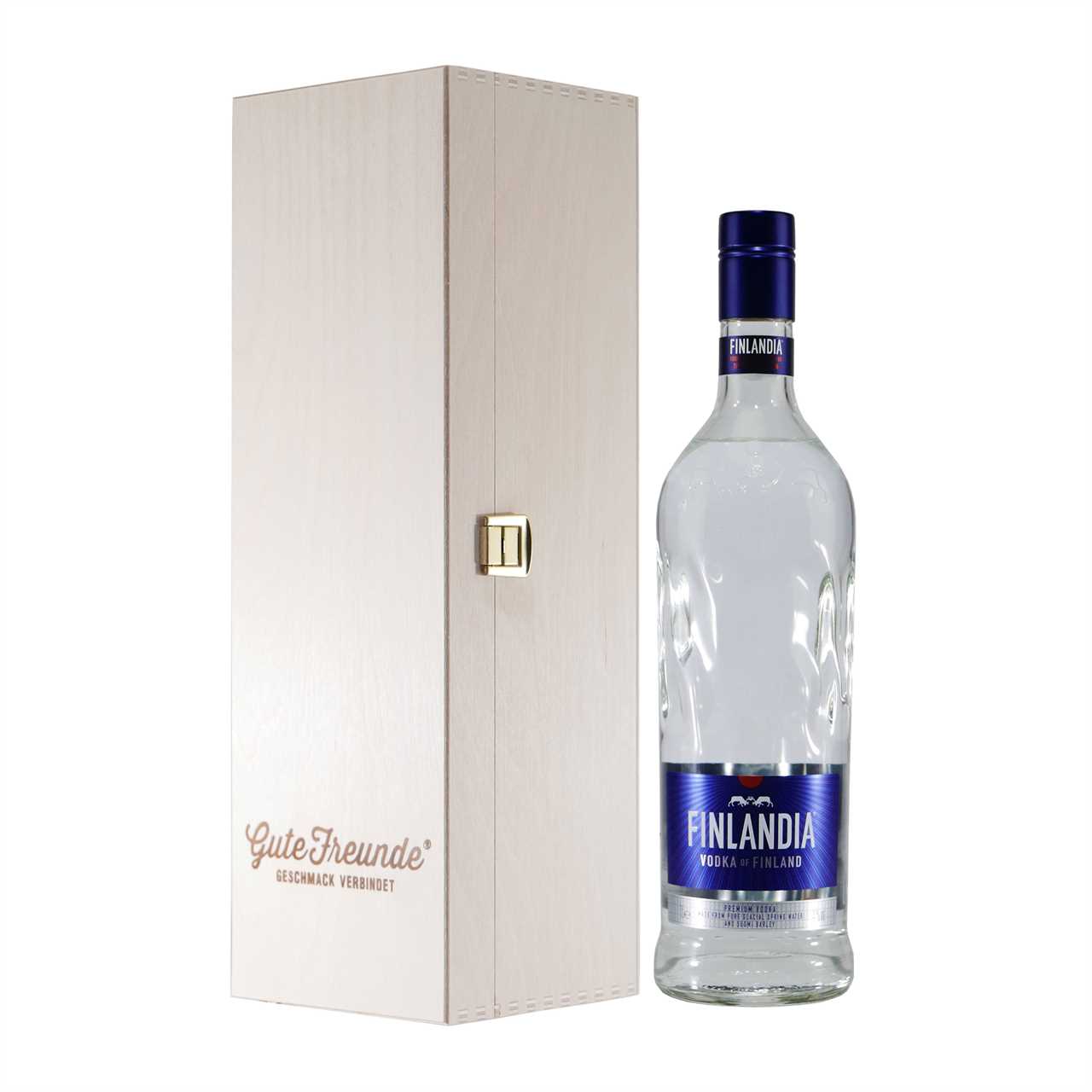 Finlandia Vodka mit Geschenk-Holzkiste