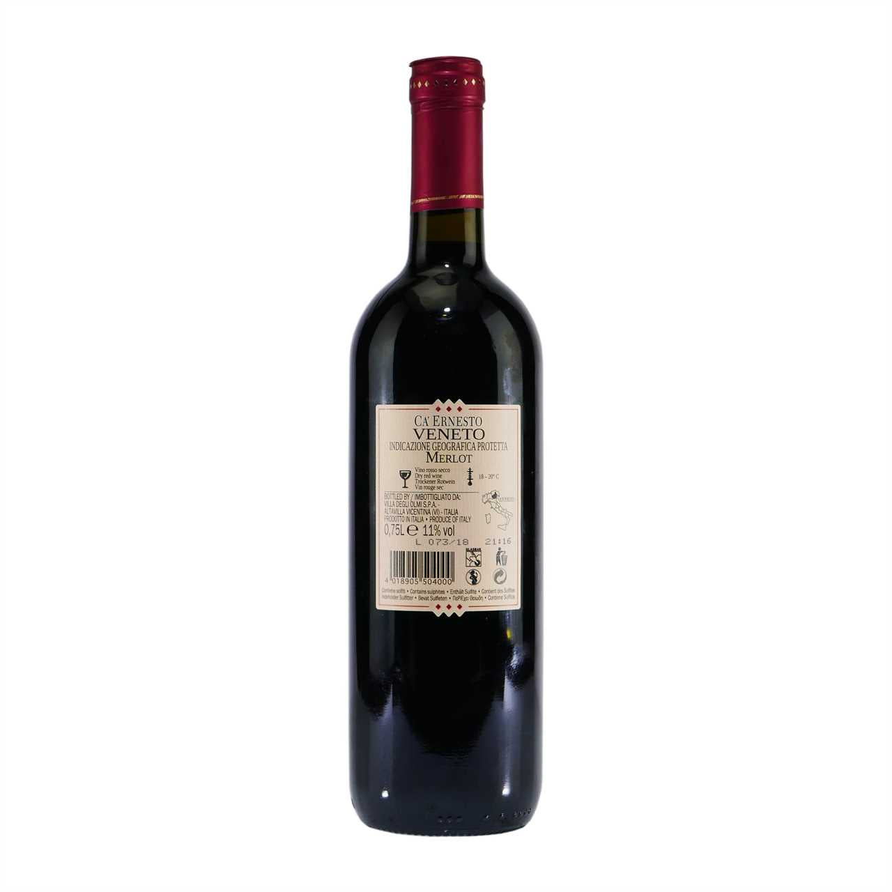 CA' ERNESTO Merlot IGP - Italienischer Rotwein (6 x 0,75L)