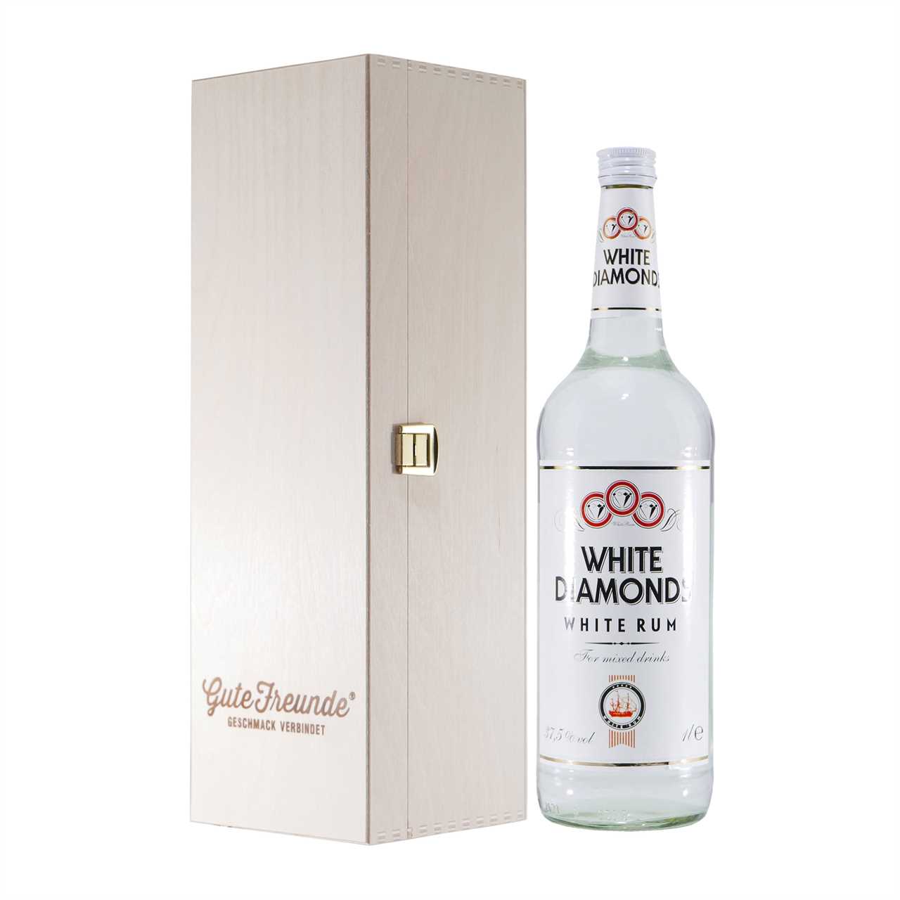 WHITE DIAMONDS RUM mit Geschenk-Holzkiste
