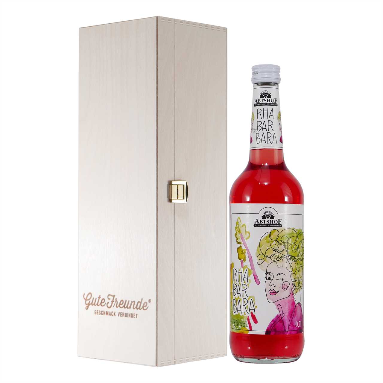 Abtshof Rha Ba Bara-Likör mit Geschenk-Holzkiste