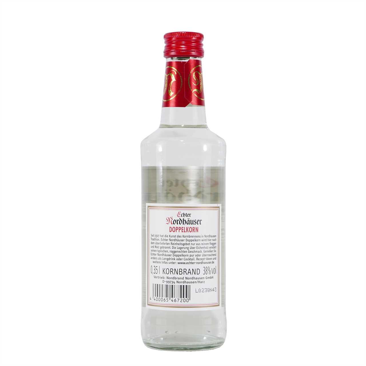 Echter Nordhäuser Doppelkorn (0,35L) mit Geschenk-Holzkiste