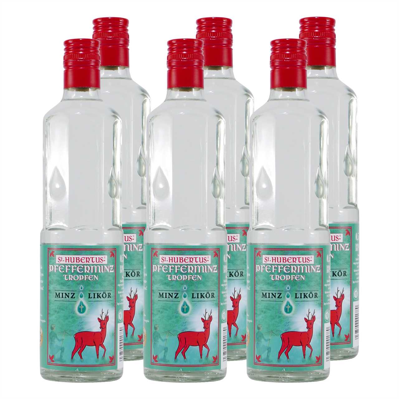 St. Hubertus Pfefferminz-Tropfen Likör (6 x 0,5L)