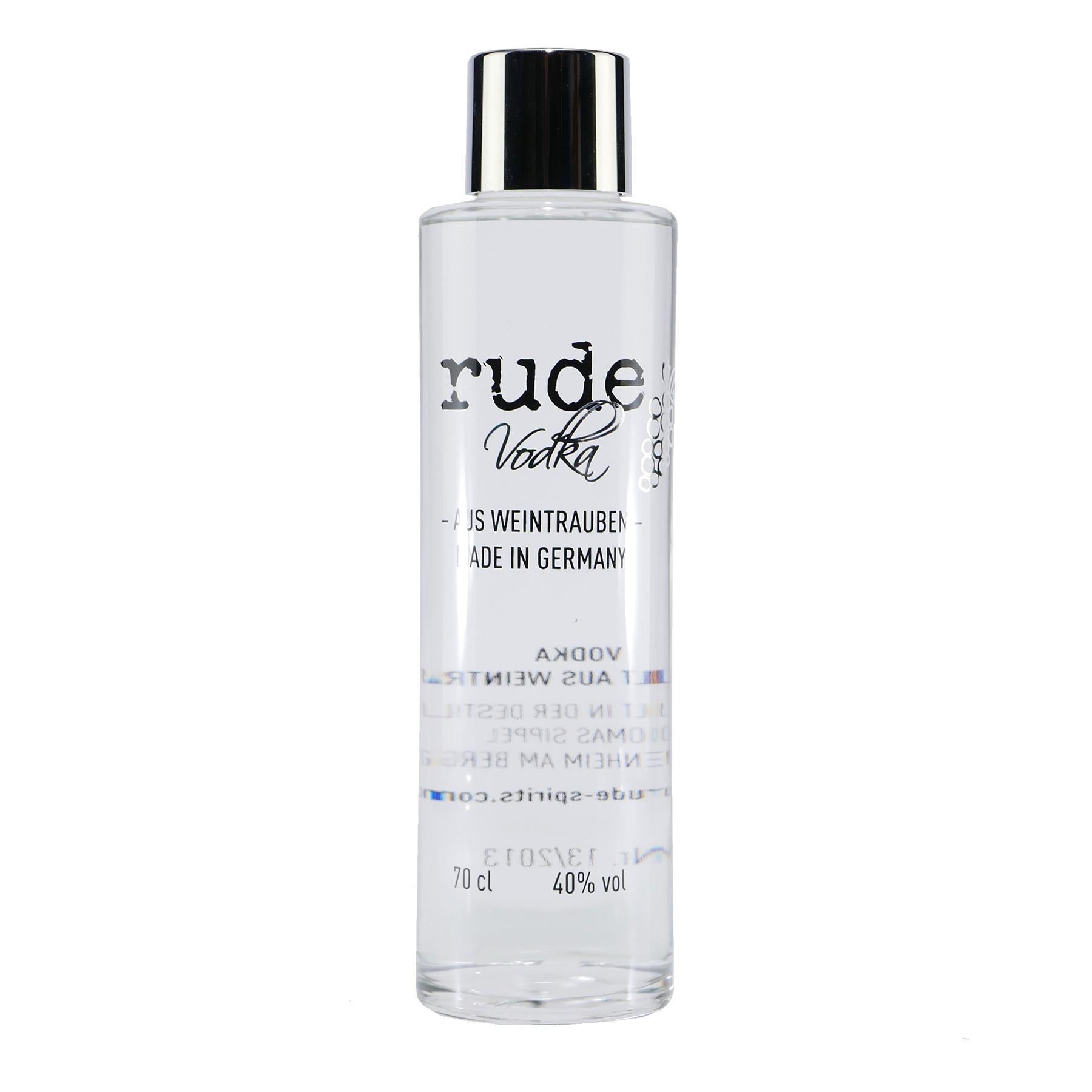 rude Vodka mit Geschenk-Holzkiste