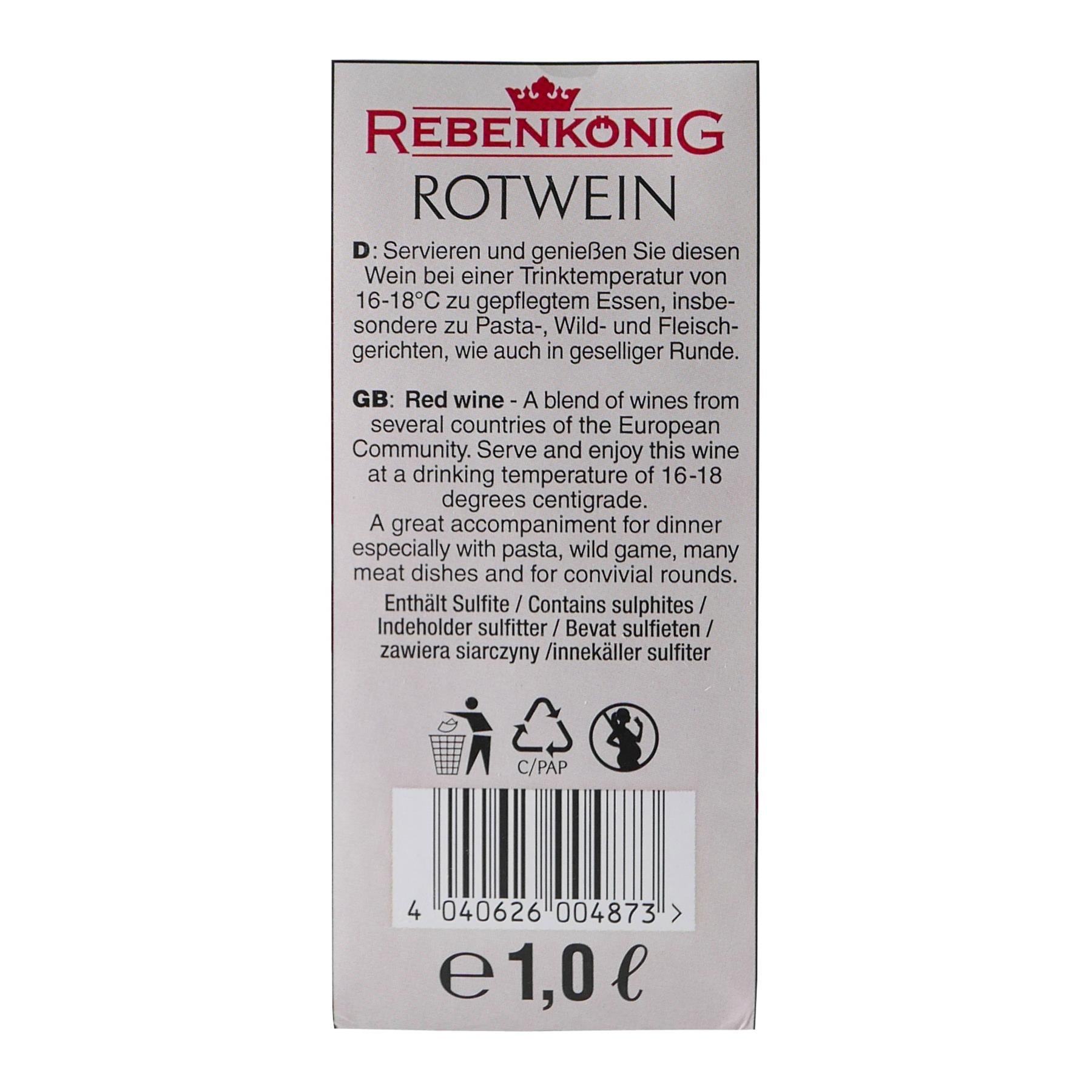 Weico Rebenkönig Rotwein (12 x 1,0L)