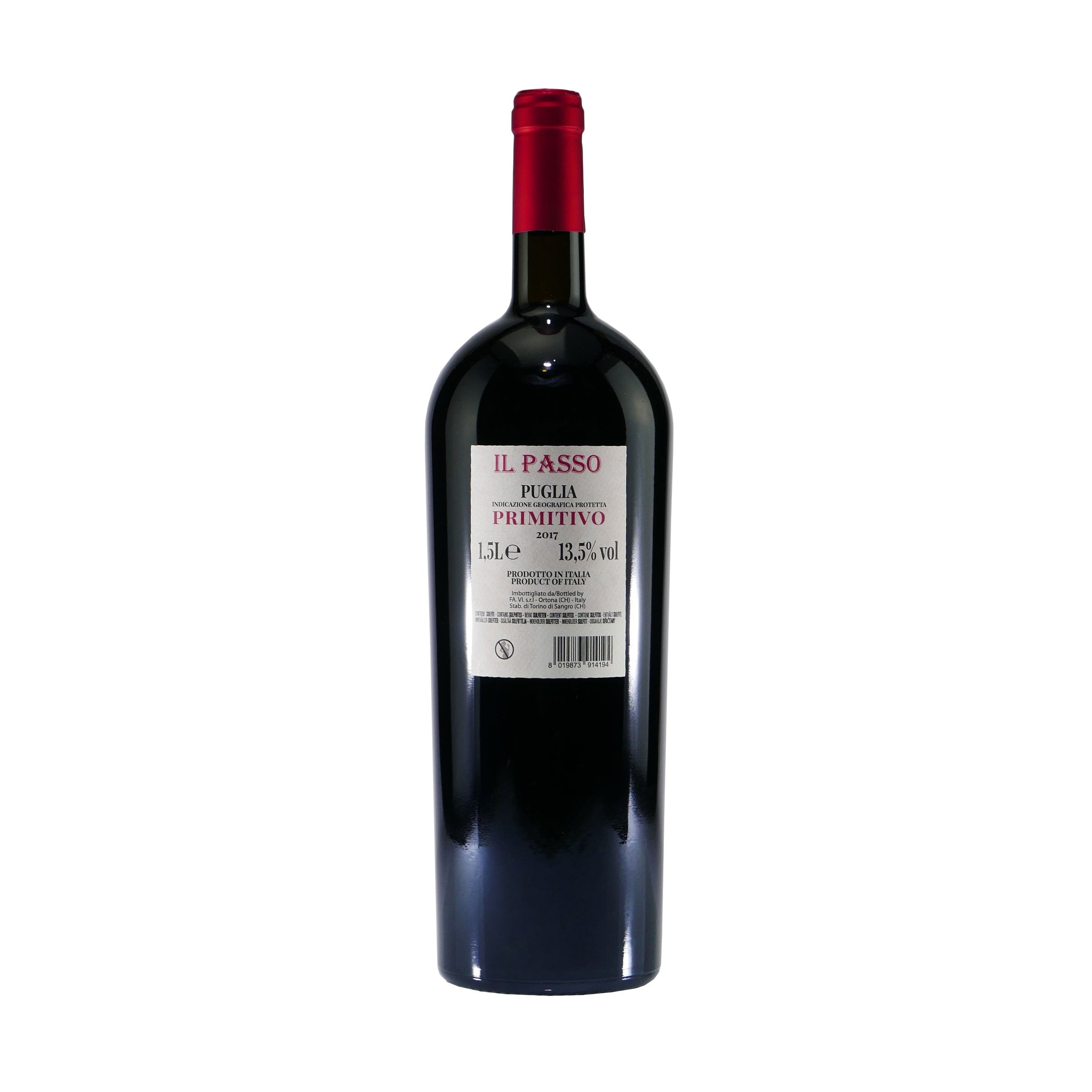 IL PASSO Primitivo Puglia IGP - Italienischer Rotwein (6 x 1,5L)